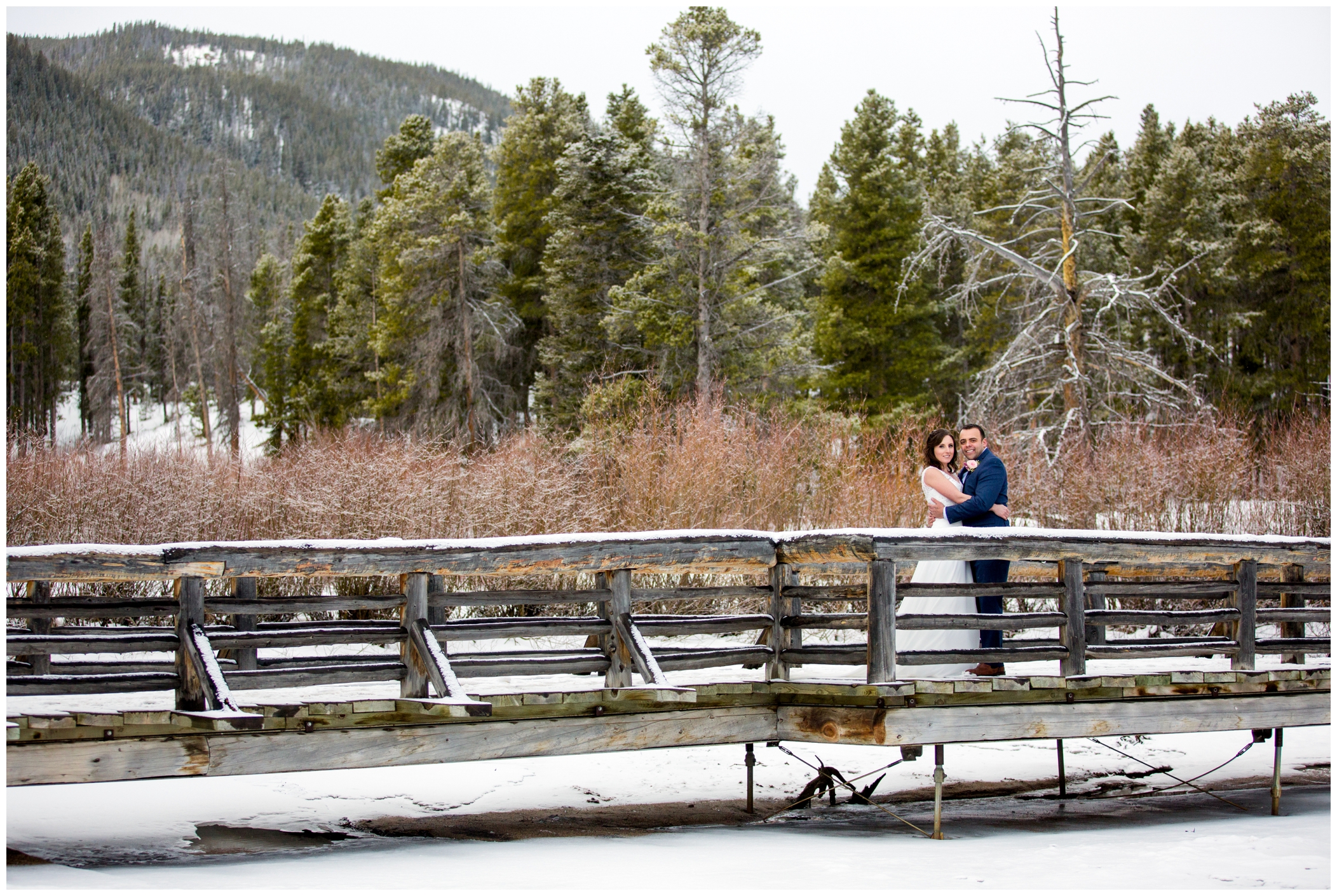Estes Park Colorado winter destination wedding photos 
