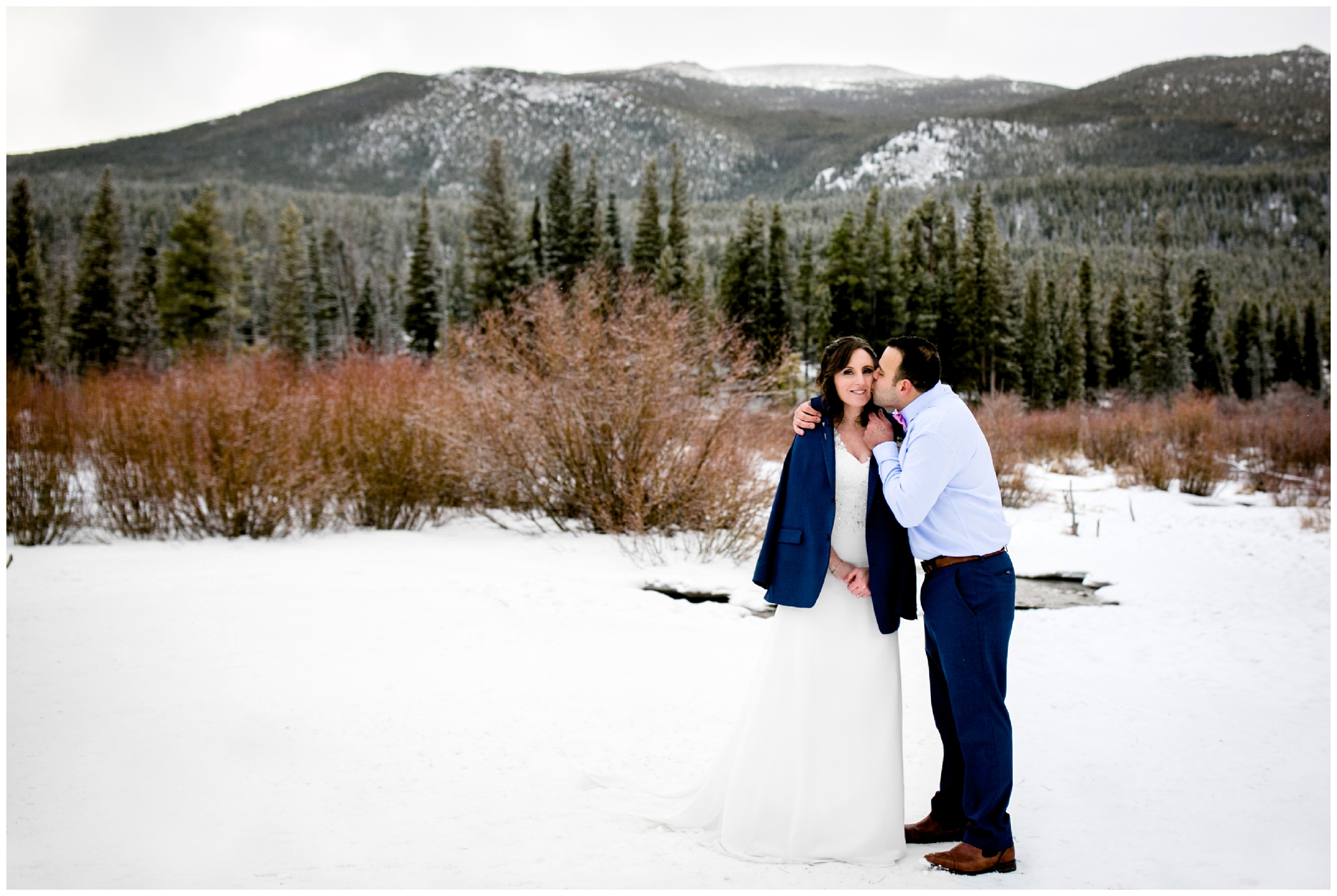snowy winter wedding in the colorado mountains 