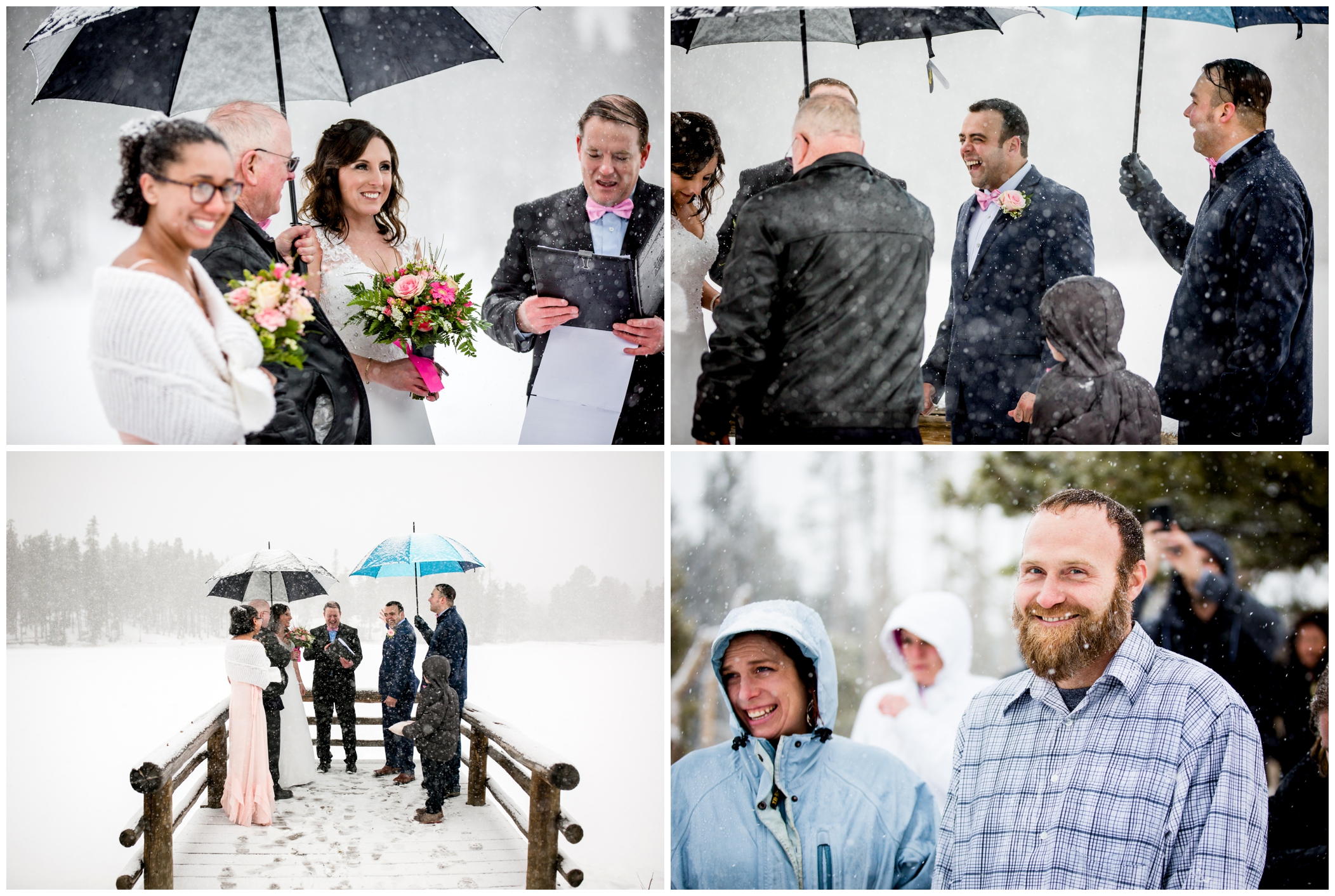 Sprague Lake wedding ceremony in winter