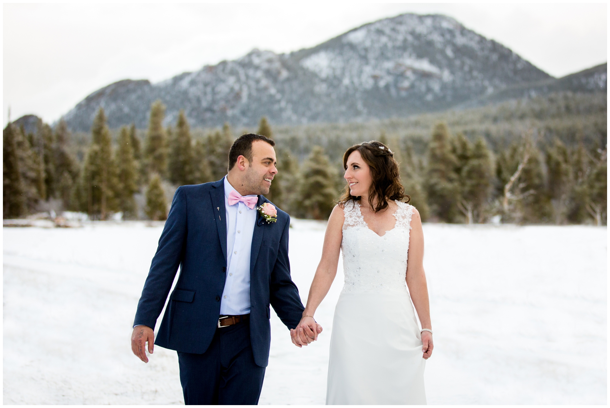 Estes Park wedding pictures at Sprague Lake by Colorado photographer Plum Pretty Photography