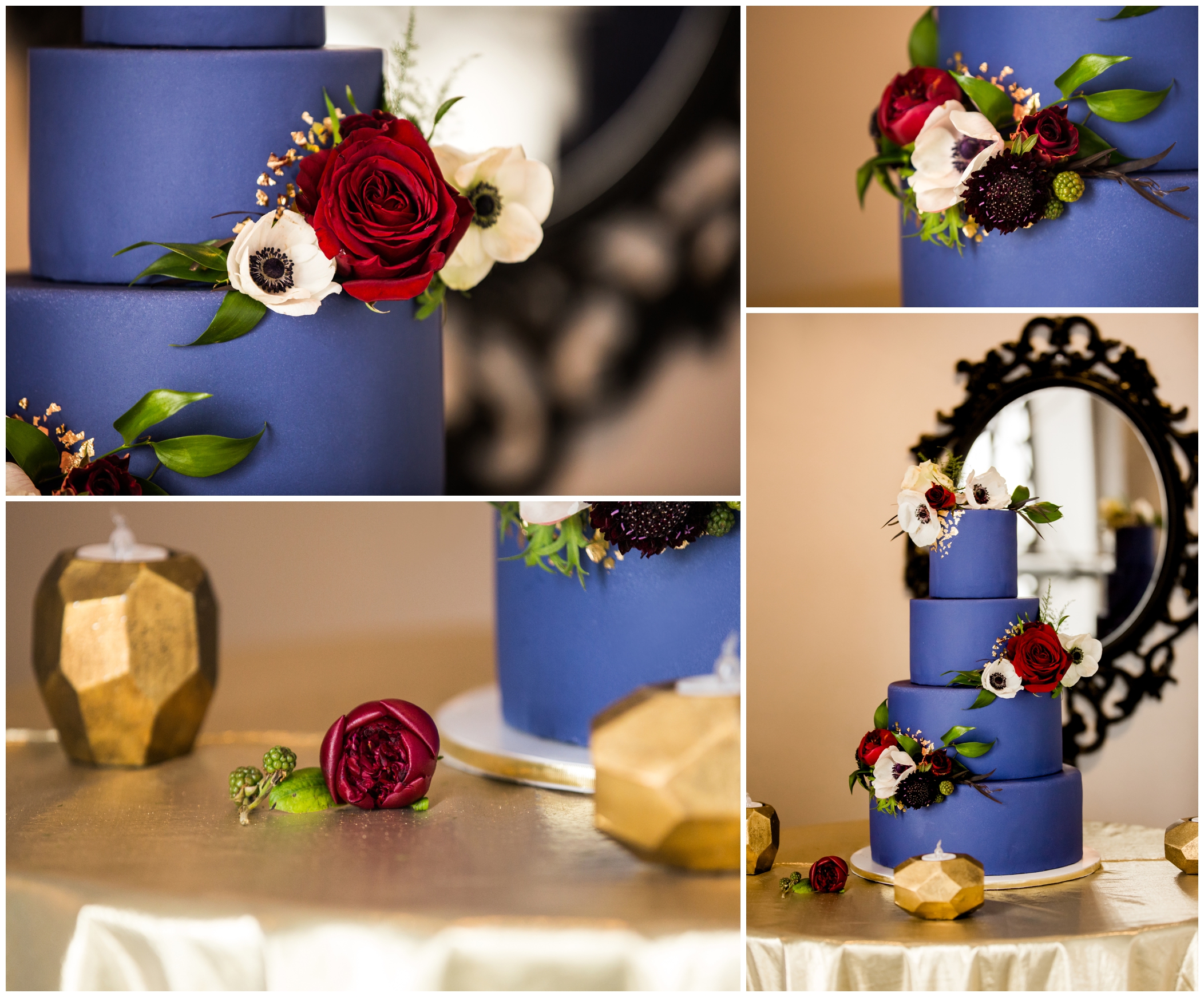 blue modern wedding cake by sweet inspirations Denver