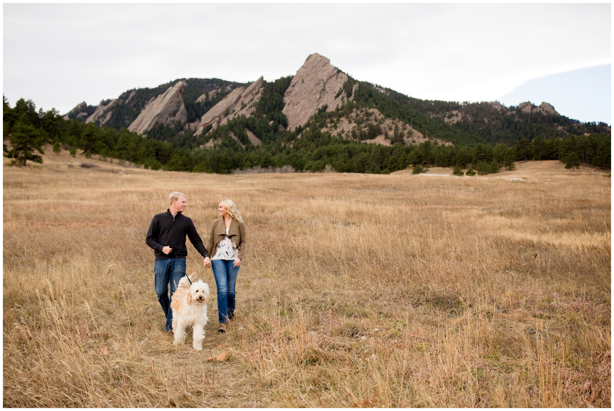 Boulder Colorado engagement photos with a dog 