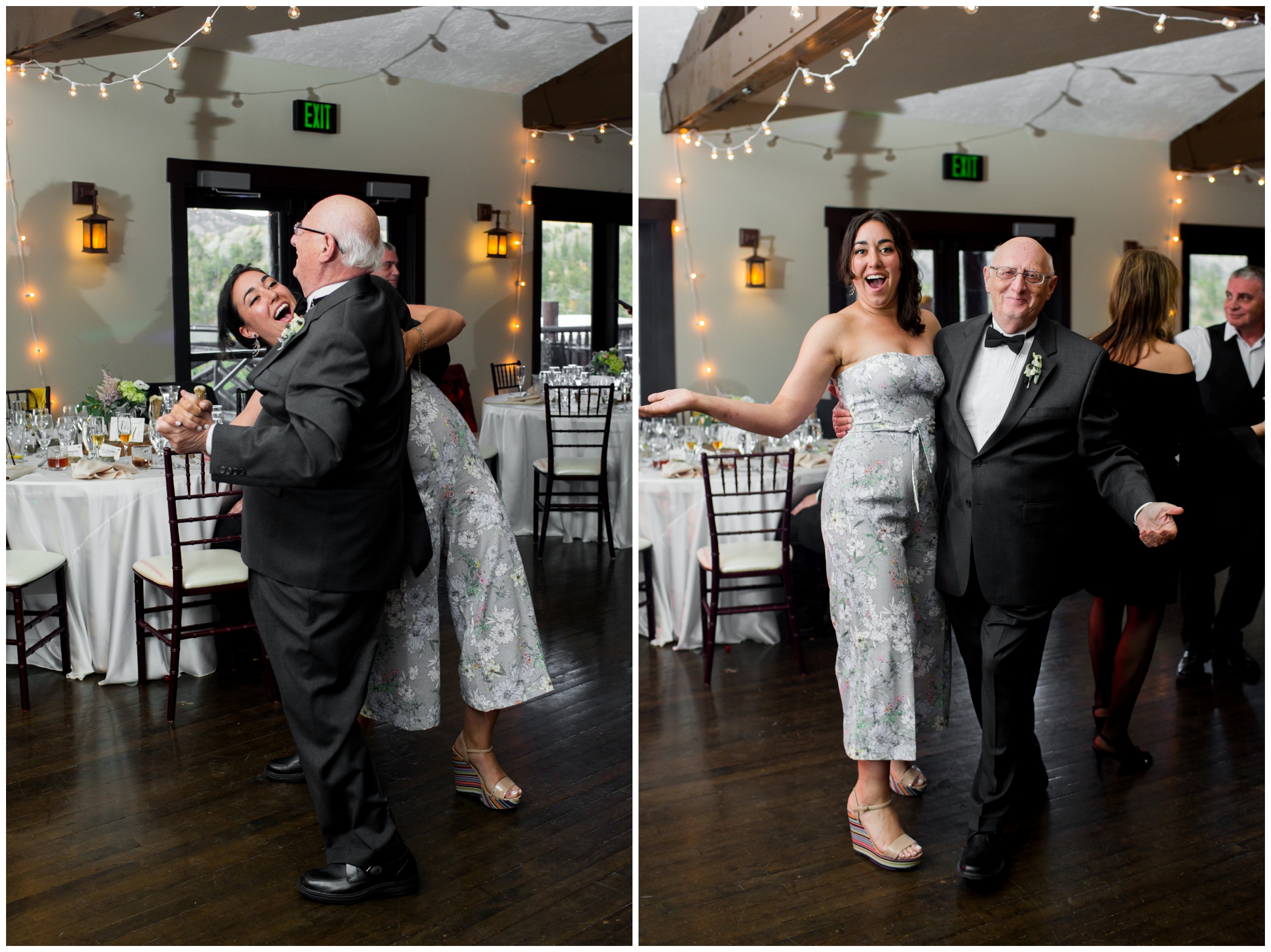 hilarious grandpa dancing at wedding in Estes Park