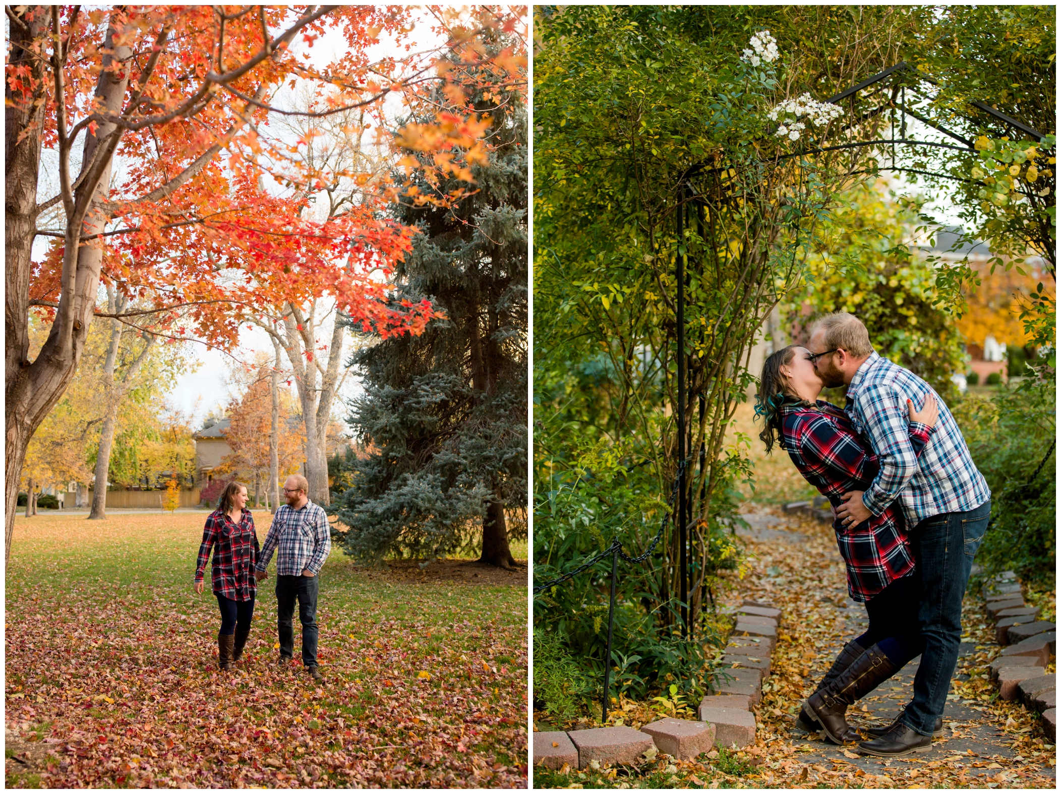 Longmont Colorado engagement pictures in fall at Thompson Park