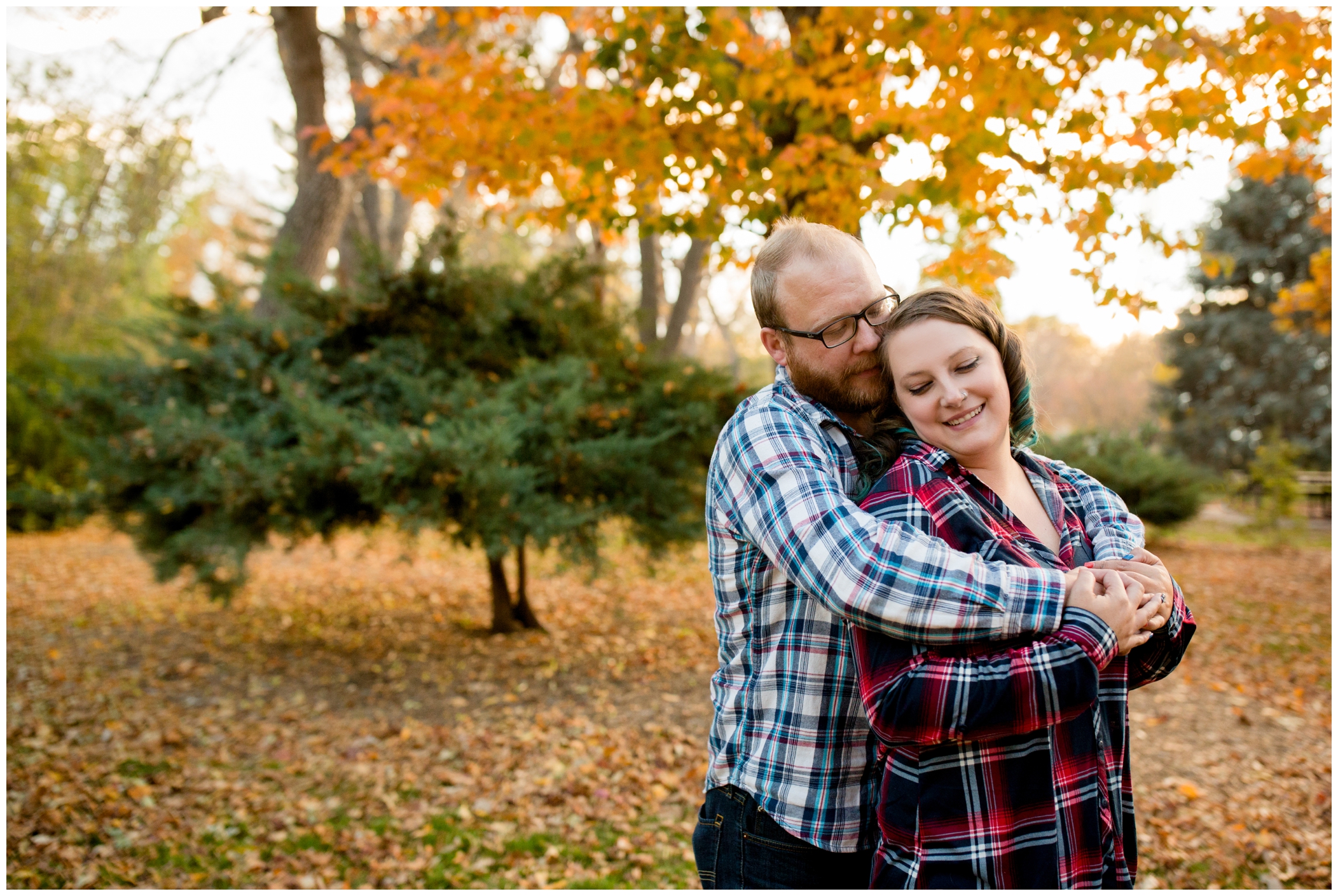 Longmont engagement photographs during fall by Colorado couples photographer Plum Pretty Photography