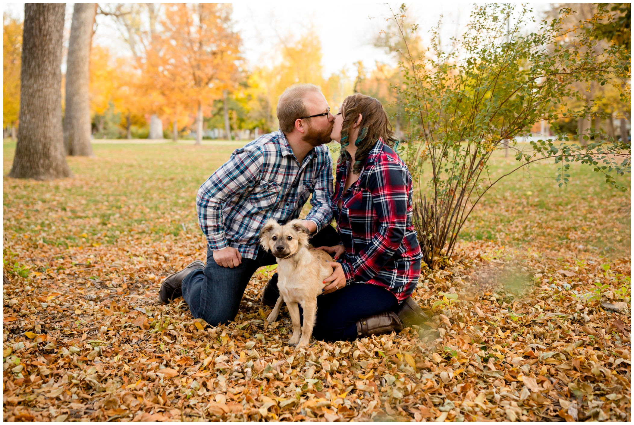 Longmont engagement photographs during fall by Colorado couples photographer Plum Pretty Photography