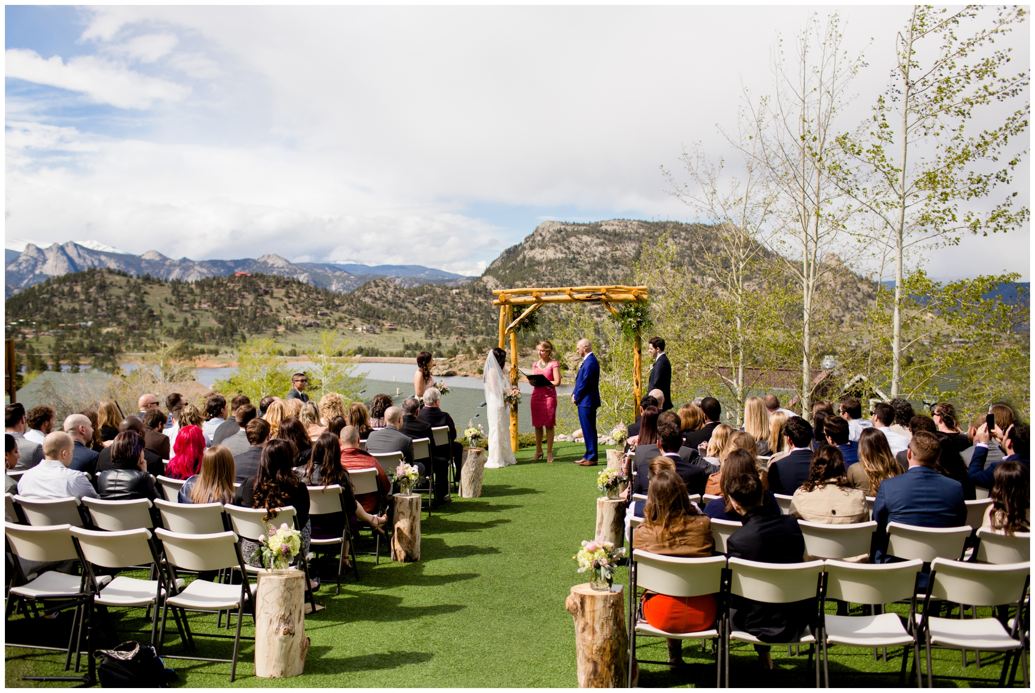 mary's lake lodge Colorado wedding ceremony 