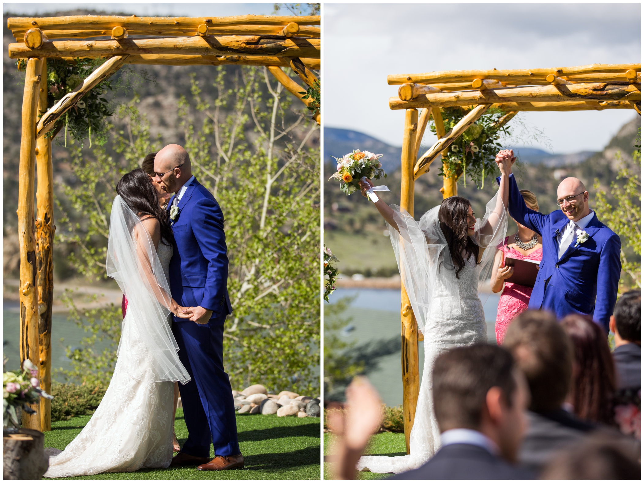 Mary's Lake Lodge wedding ceremony photos 