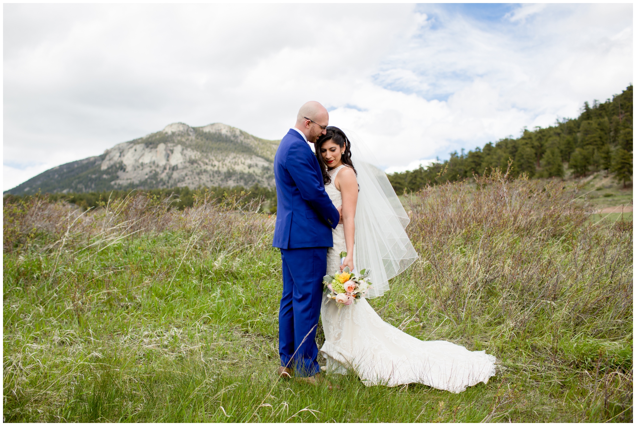 colorful spring wedding photos at rocky mountain national park elopement 