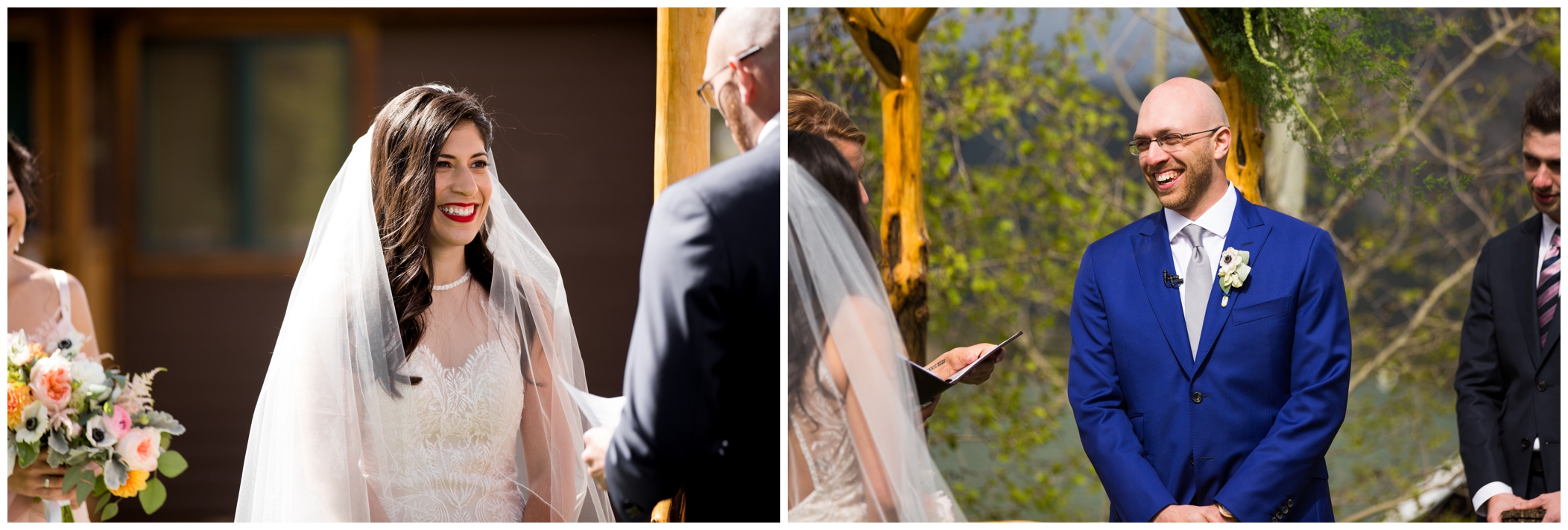 vows at outdoor Colorado wedding ceremony 