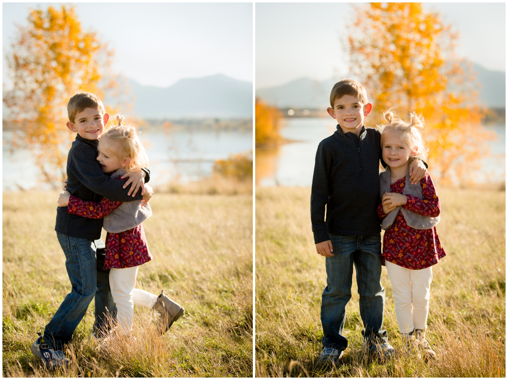 fall family photos at Coot Lake in Boulder Colorado 