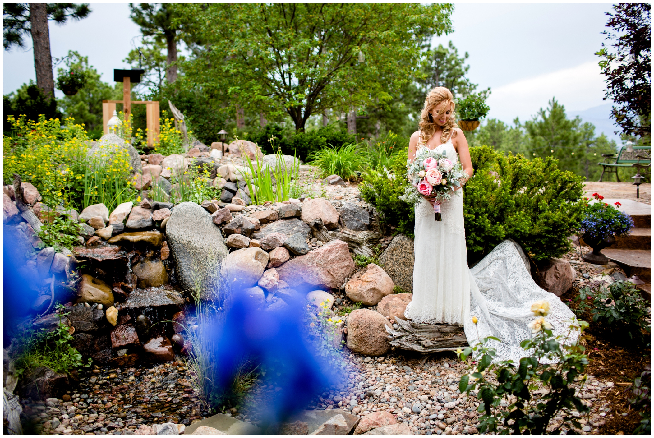 Colorado Springs bride at backyard wedding 