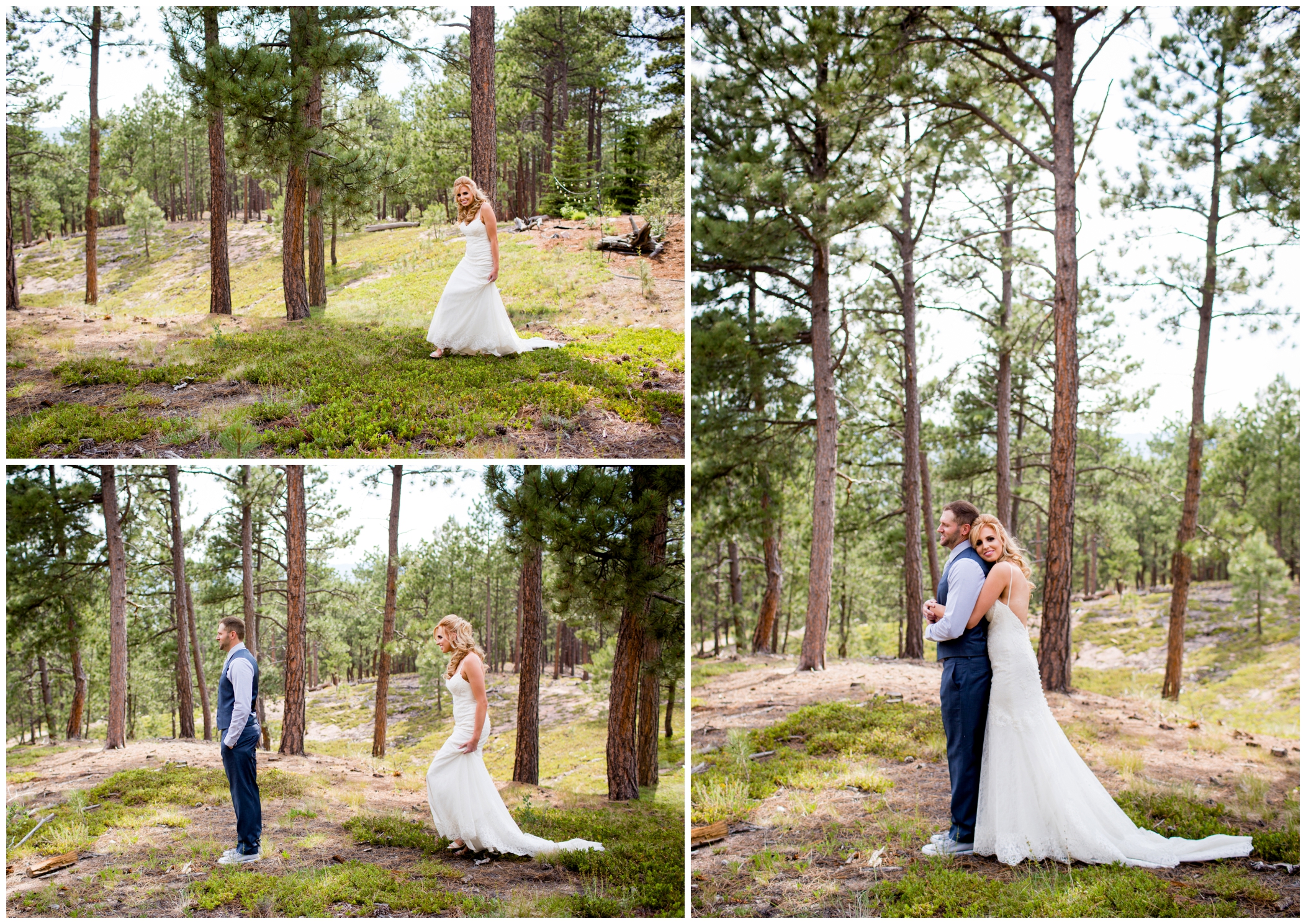 Monument Colorado wedding first look 