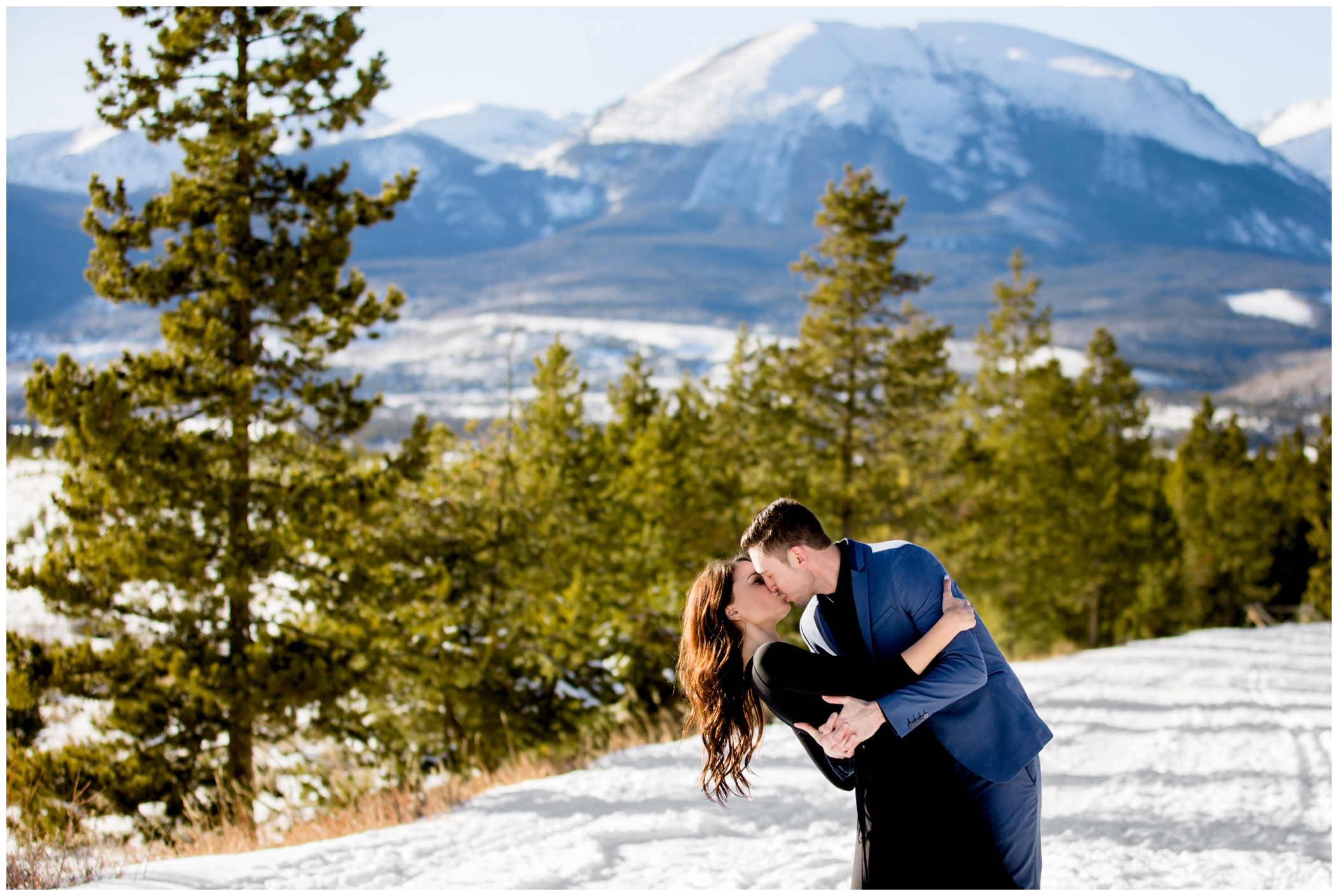 Colorado winter engagement photography in the snow