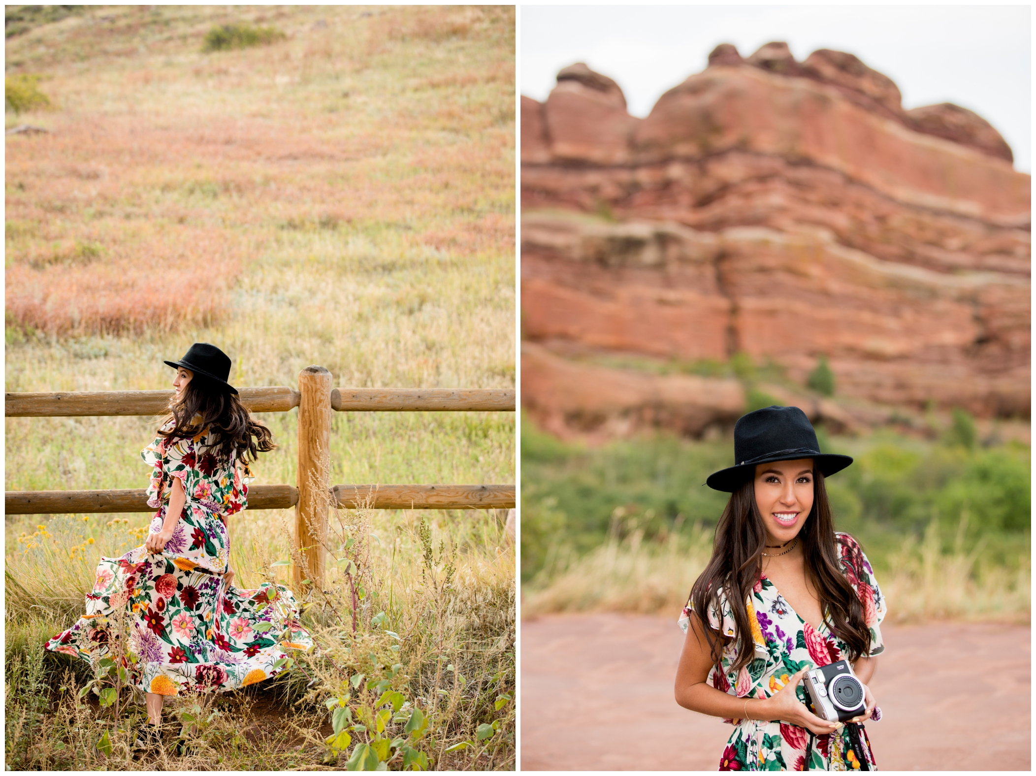 free people inspired high school senior portraits at Red Rocks Park Colorado 