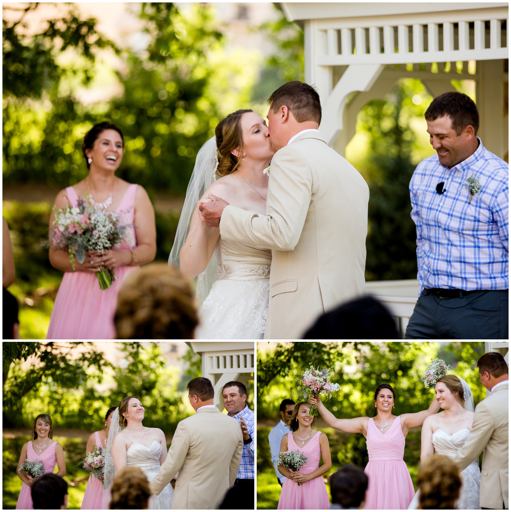 first kiss ellis ranch outdoor wedding ceremony 
