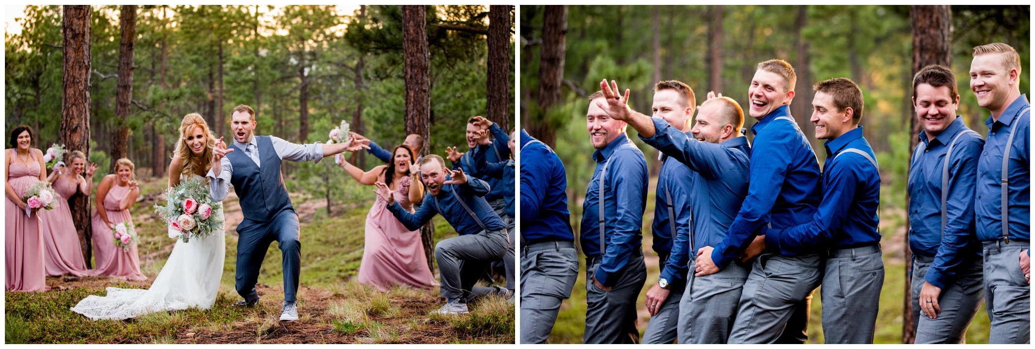 funny wedding party photos in Colorado 