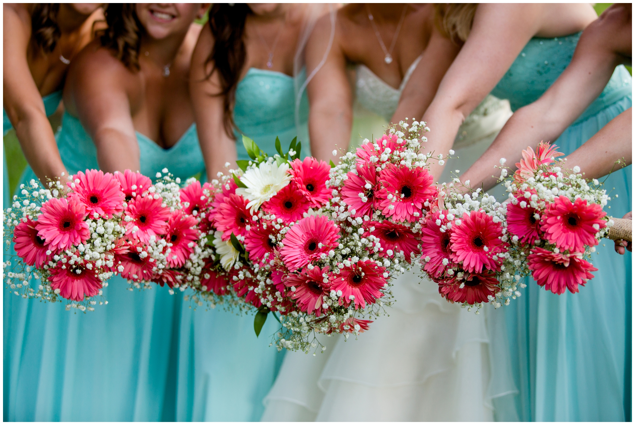 hot pink gerber daisy wedding bouquets 