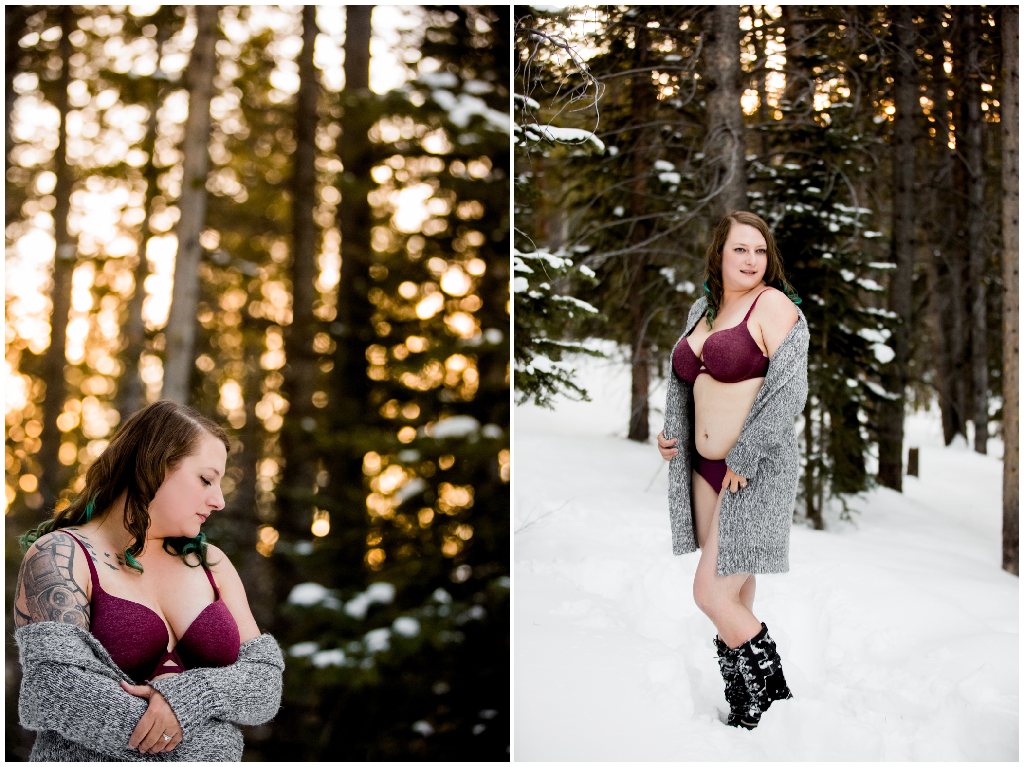 winter boudoir photographs by Colorado portrait photographer Plum Pretty Photography 