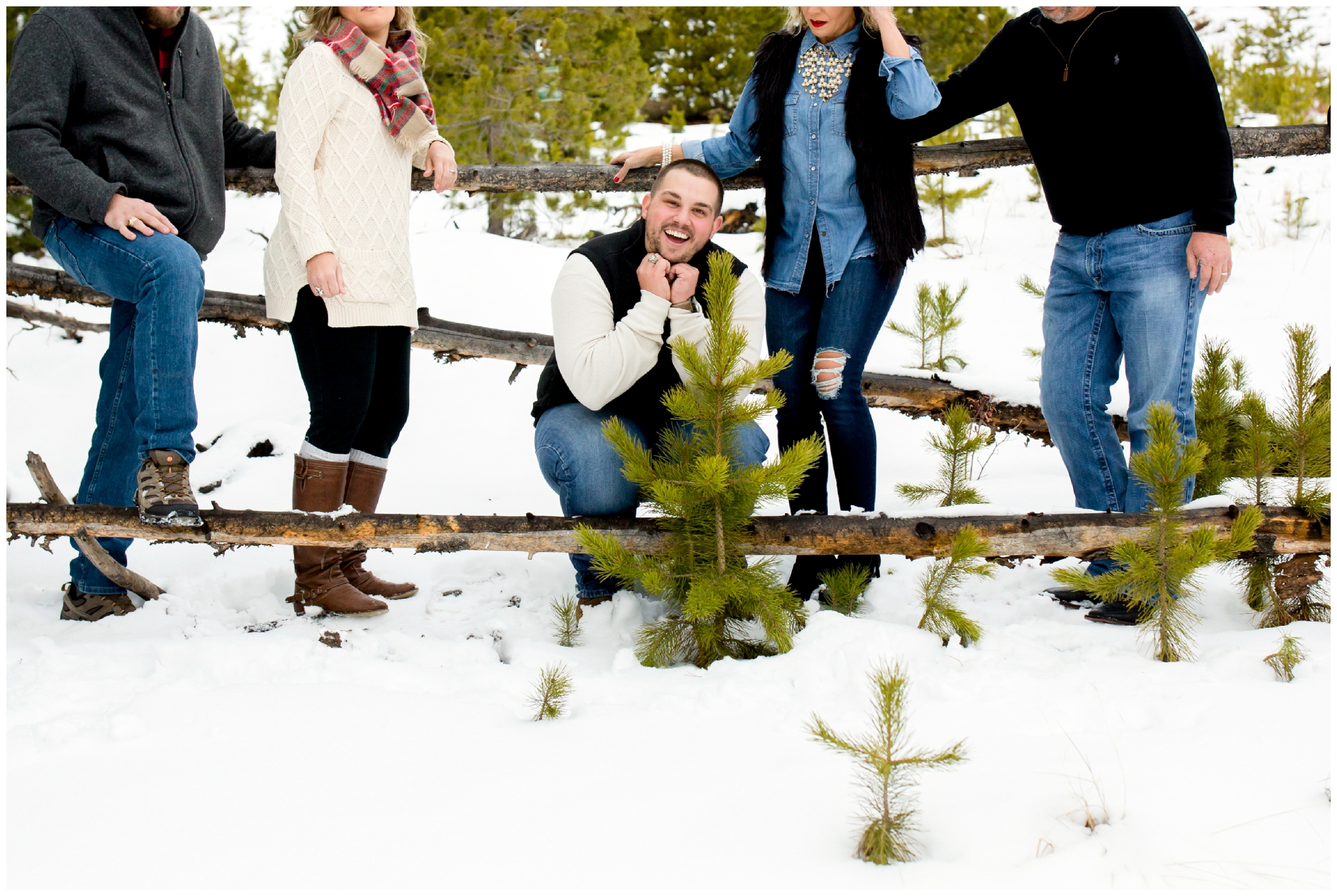 funny outtakes of Colorado winter family photos 