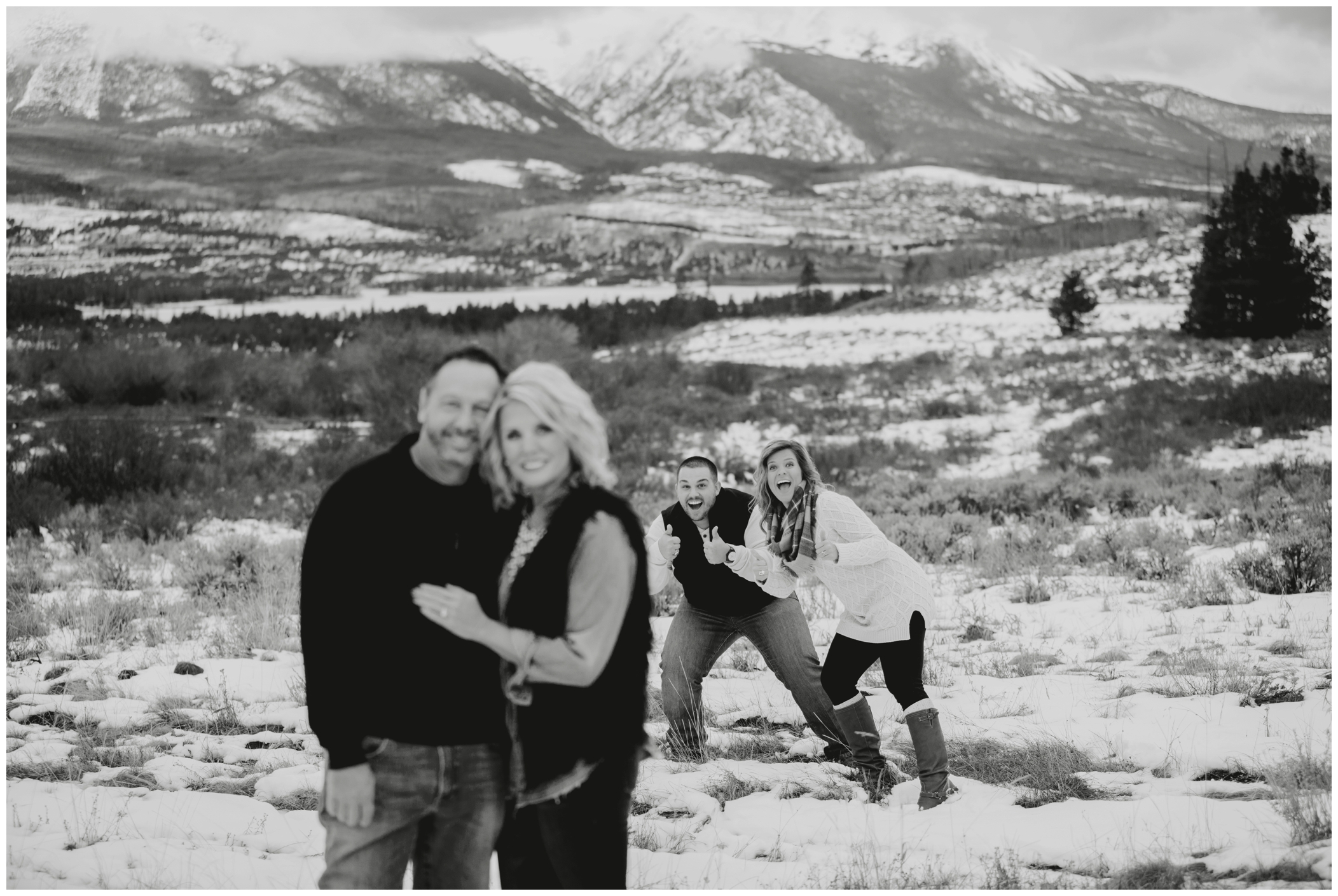 funny outtakes during Breckenridge Colorado family photos 