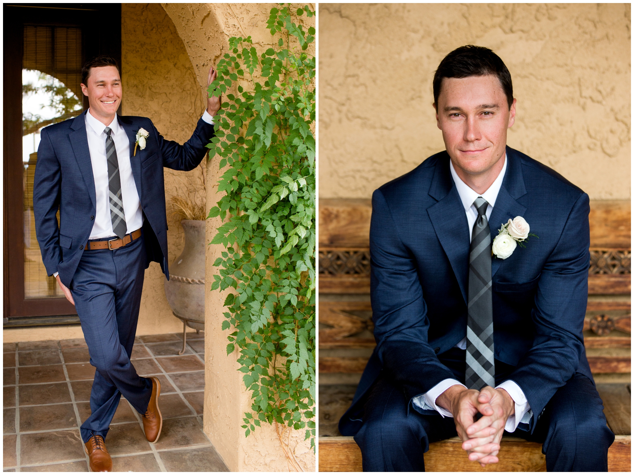 Parker Colorado groom in blue wedding suit 
