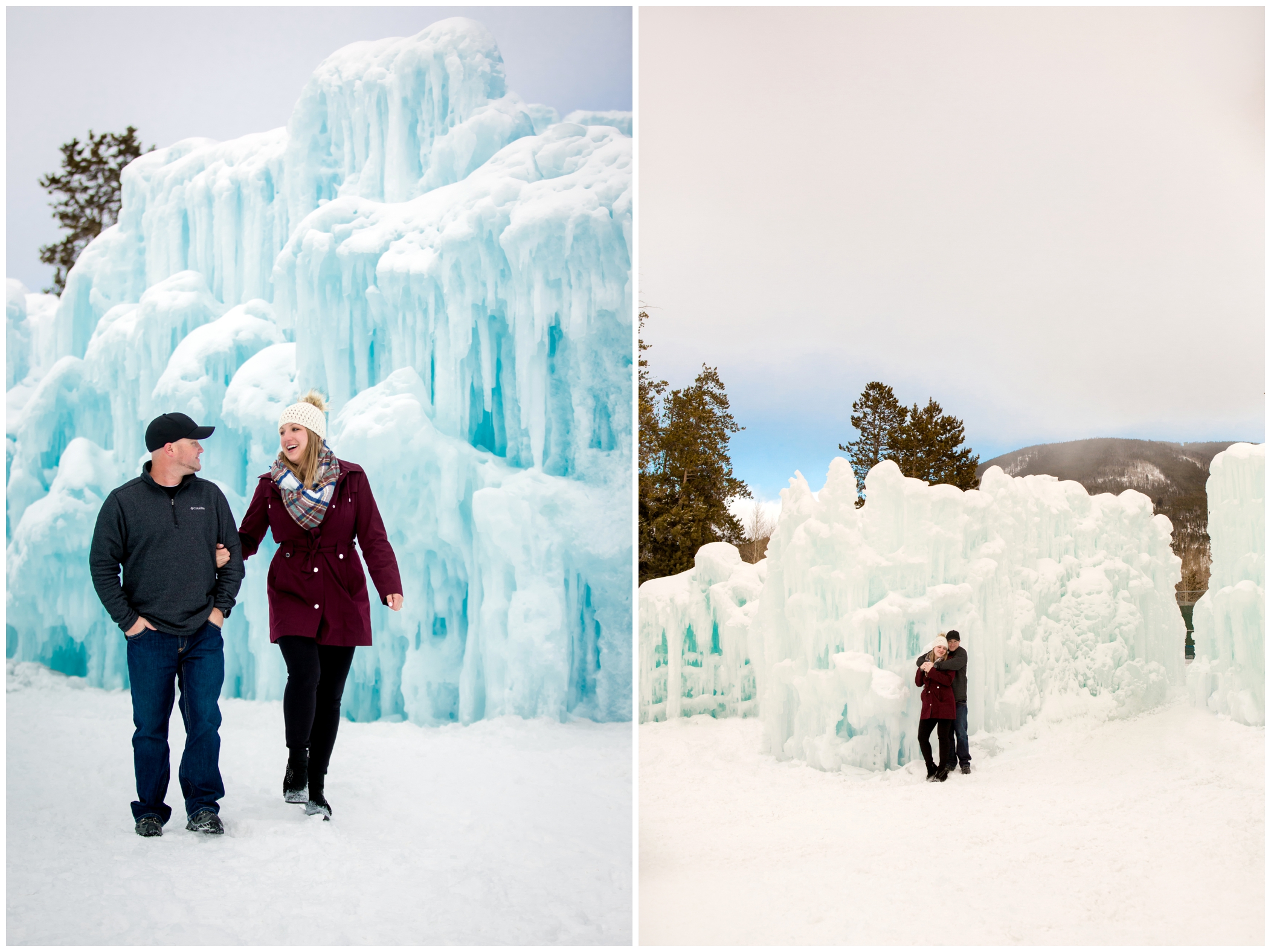 Colorado couple's portraits during winter at the ice castles Dillon 