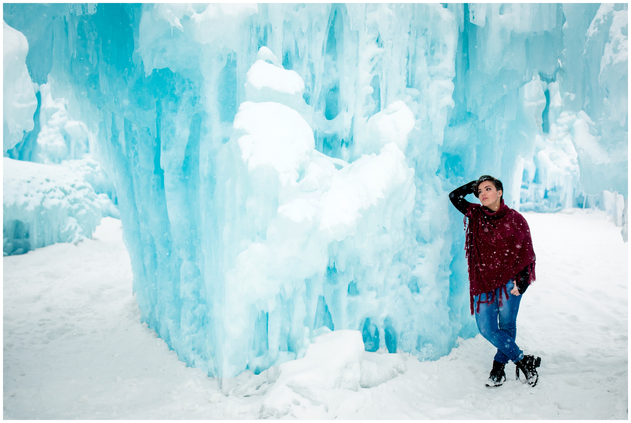 Skyline High School class of 2019 senior portraits at the Dillon ice castles Colorado 