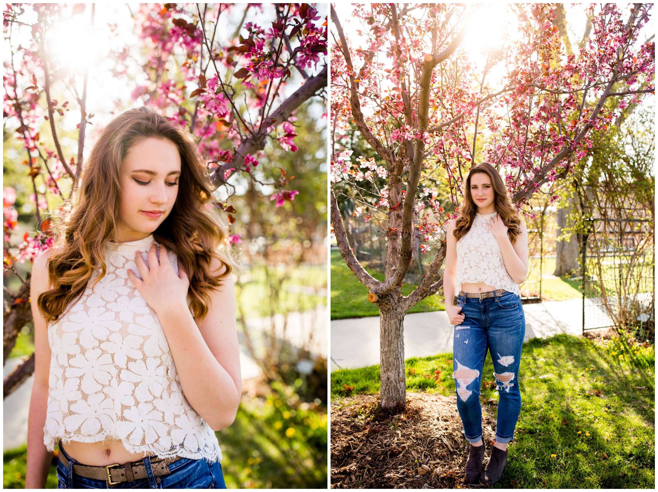 Silver Creek Colorado senior photos in spring at Roosevelt Park by Longmont portrait photographer Plum Pretty Photography