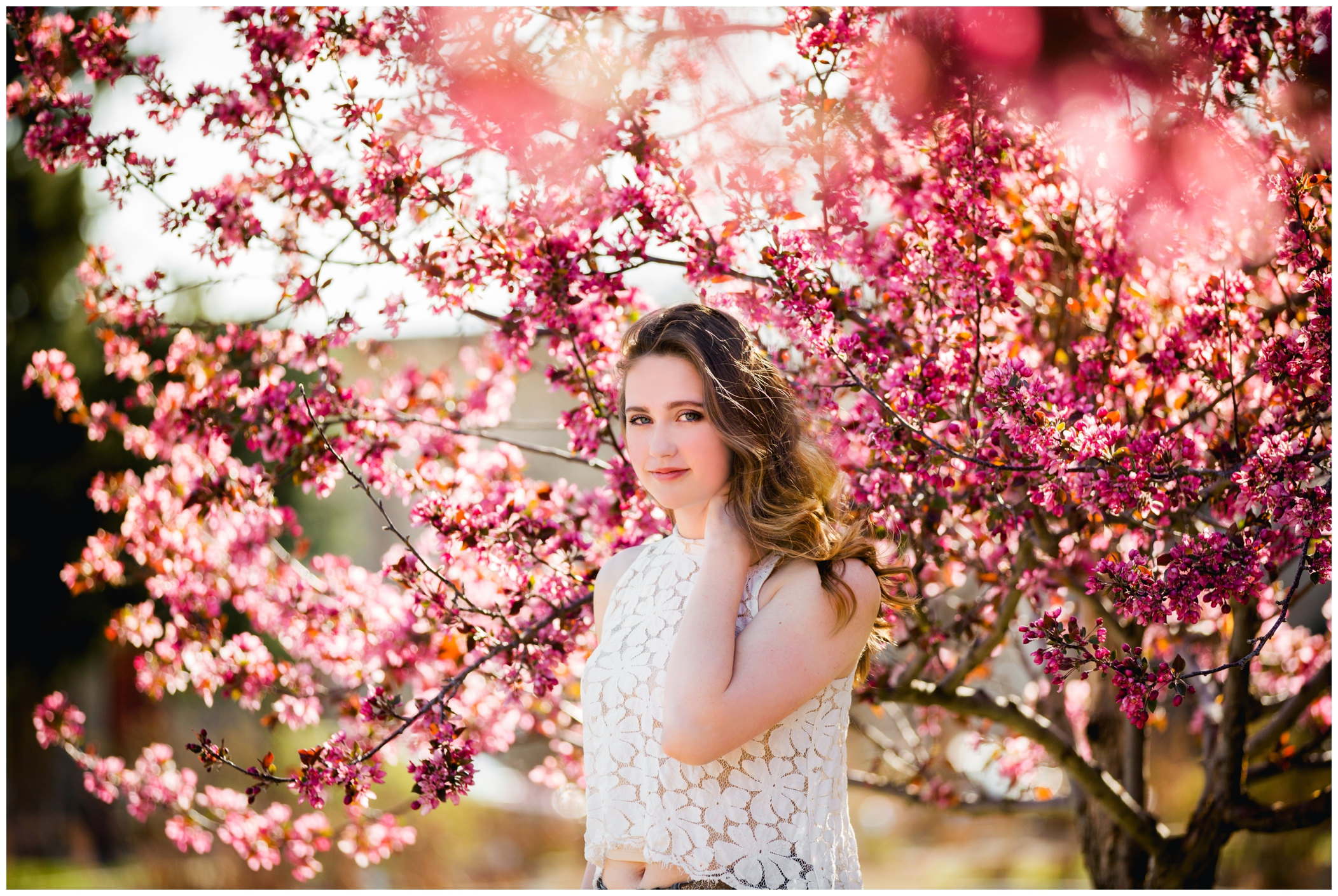 Silver Creek Colorado senior photos in spring at Roosevelt Park by Longmont portrait photographer Plum Pretty Photography
