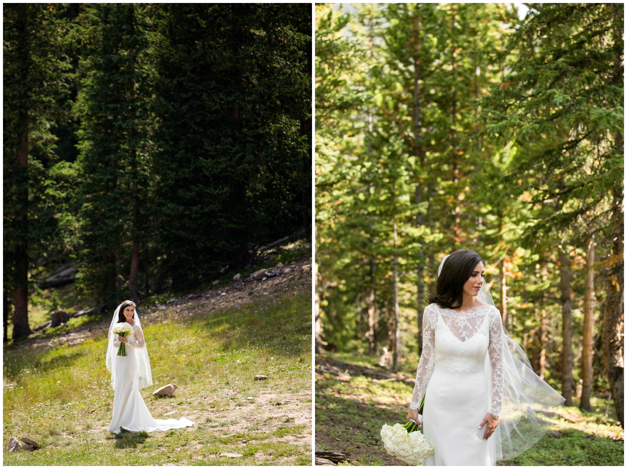 keystone colorado mountain bride in long sleeve wedding dress
