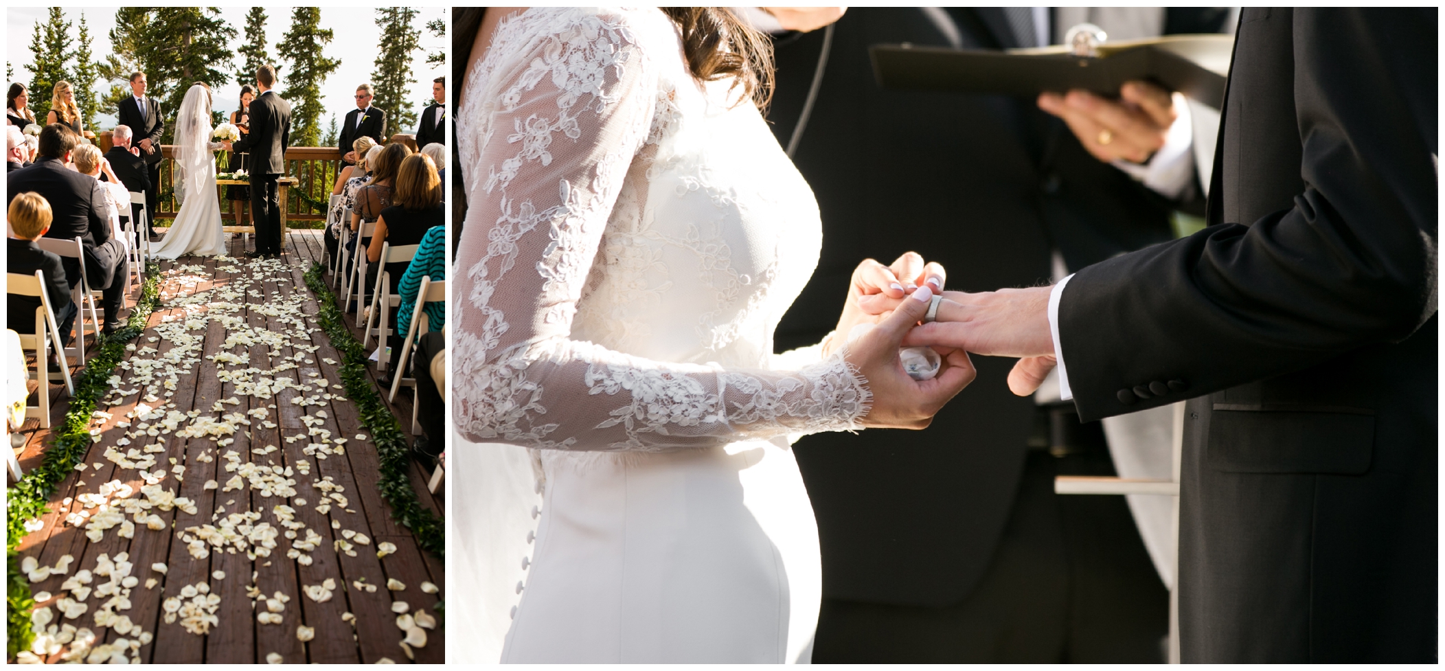 ring exchange at Keystone Colorado outdoor wedding ceremony 
