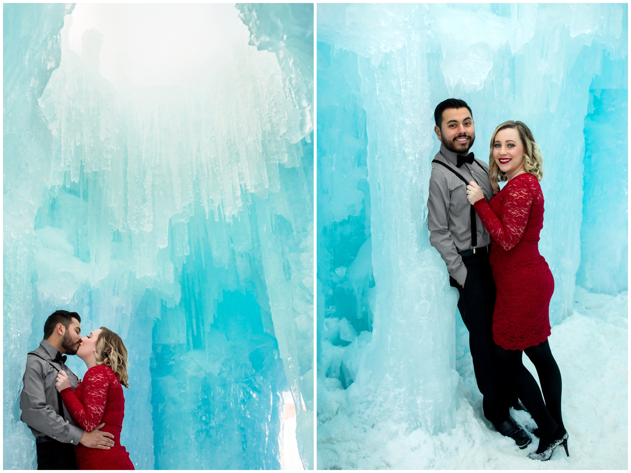 Ice Castles Colorado engagement pictures during winter 