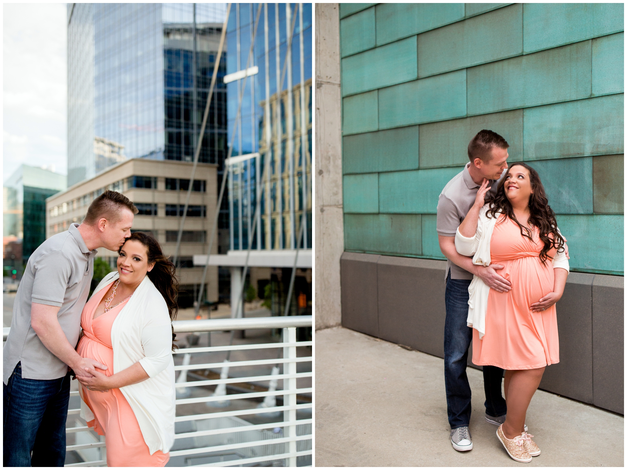 urban city maternity pictures in downtown Denver Colorado 