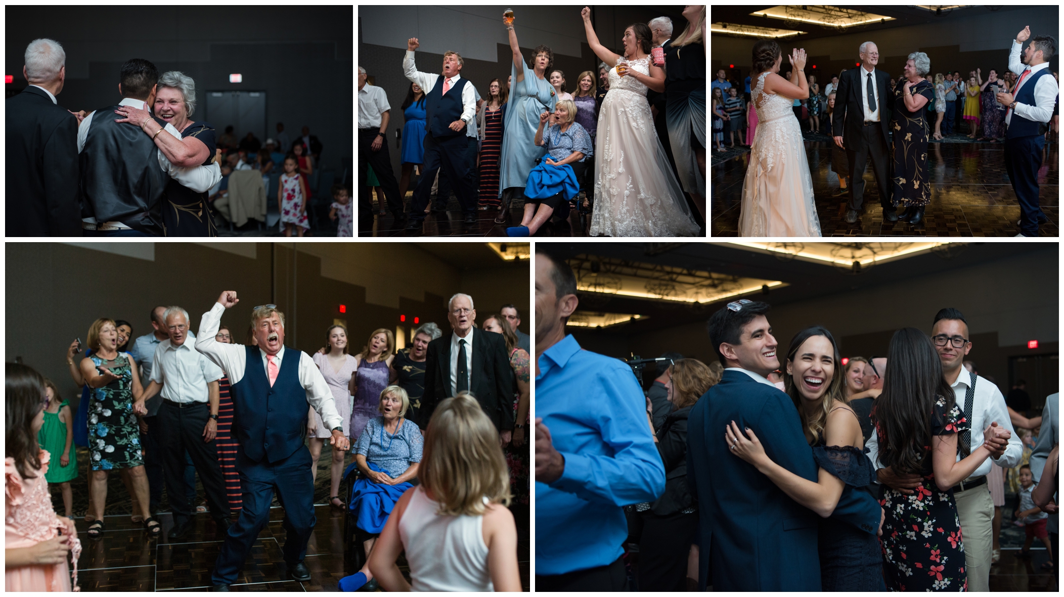 guests dancing at Double Tree Greeley wedding reception 