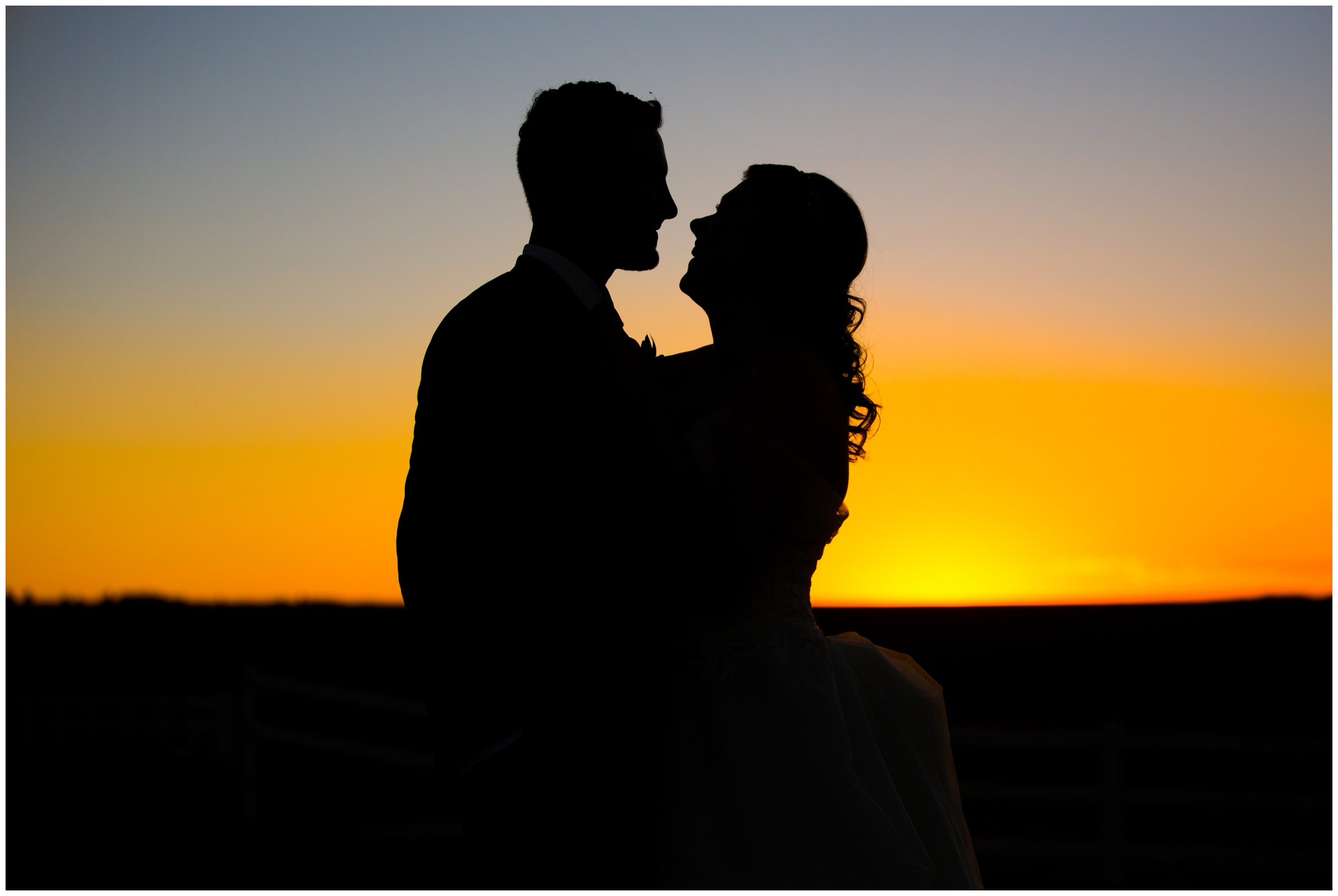 silhouette wedding photos at Flying Horse Ranch Colorado 