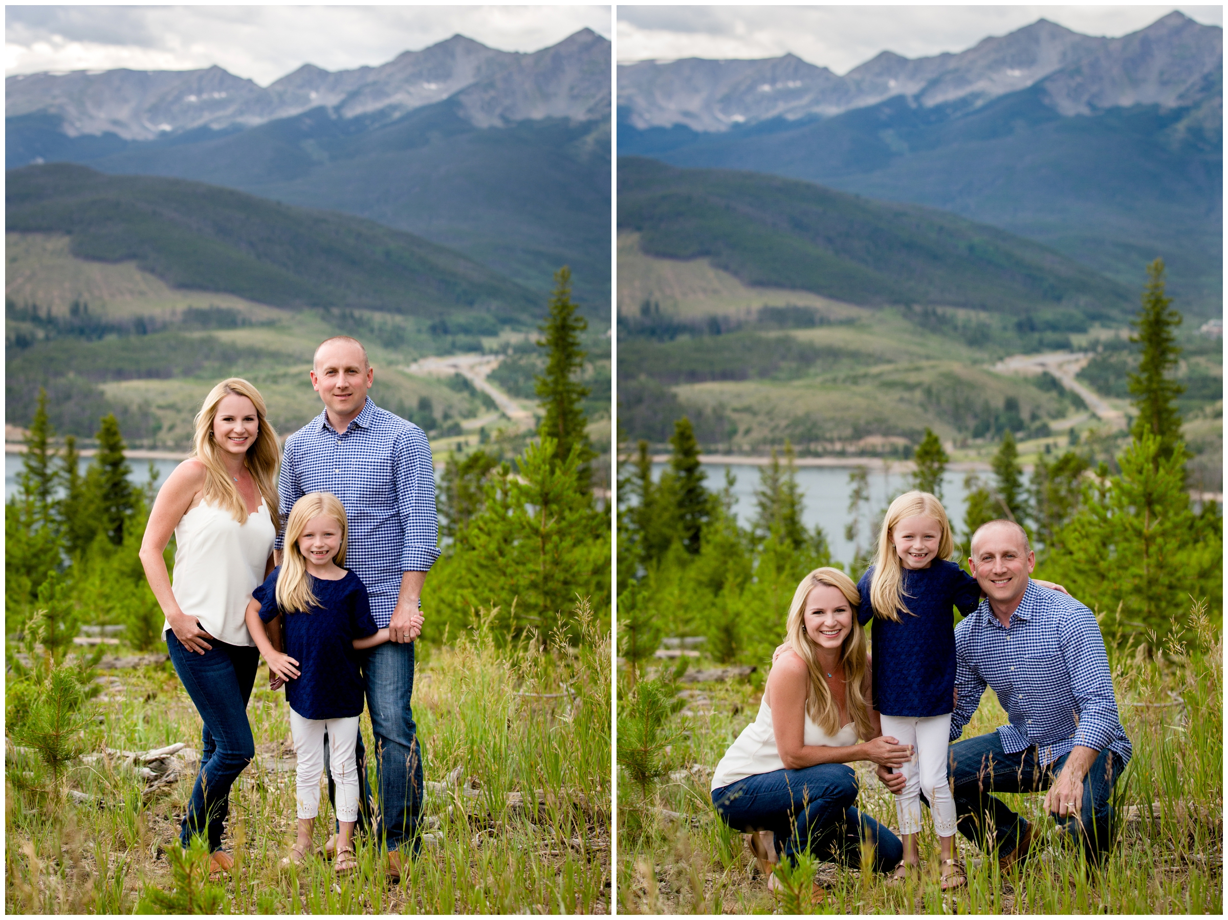 Breckenridge family portraits during summer with mountains in background 