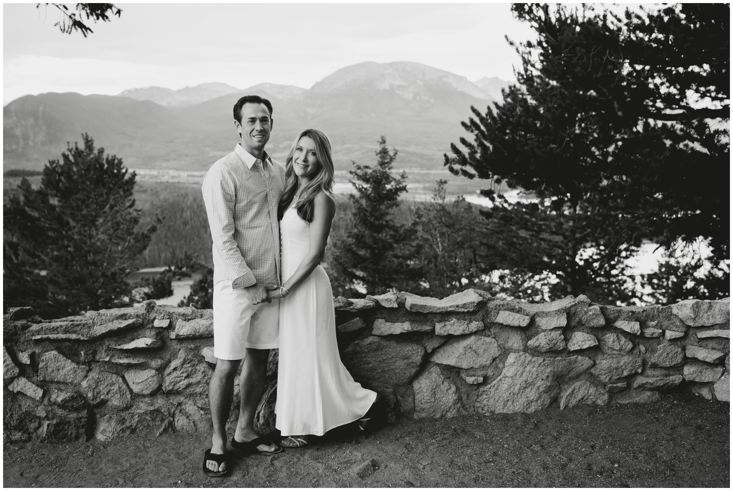 Breckenridge family portraits at Sapphire Point with mountains in the background 