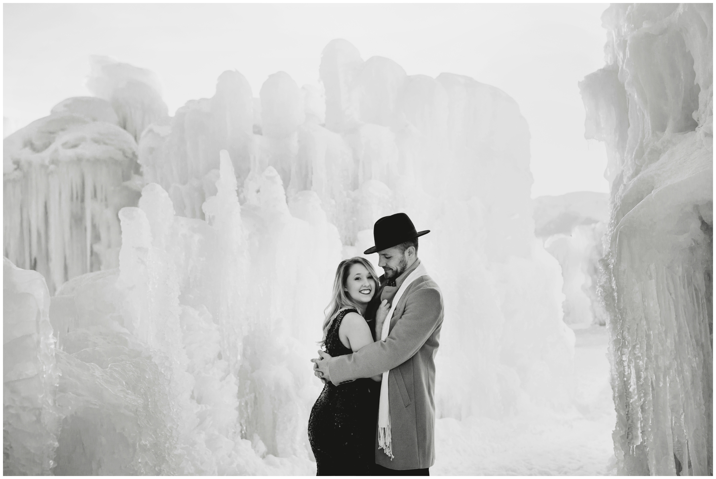 Breckenridge Colorado winter engagement pictures at Ice Castles 