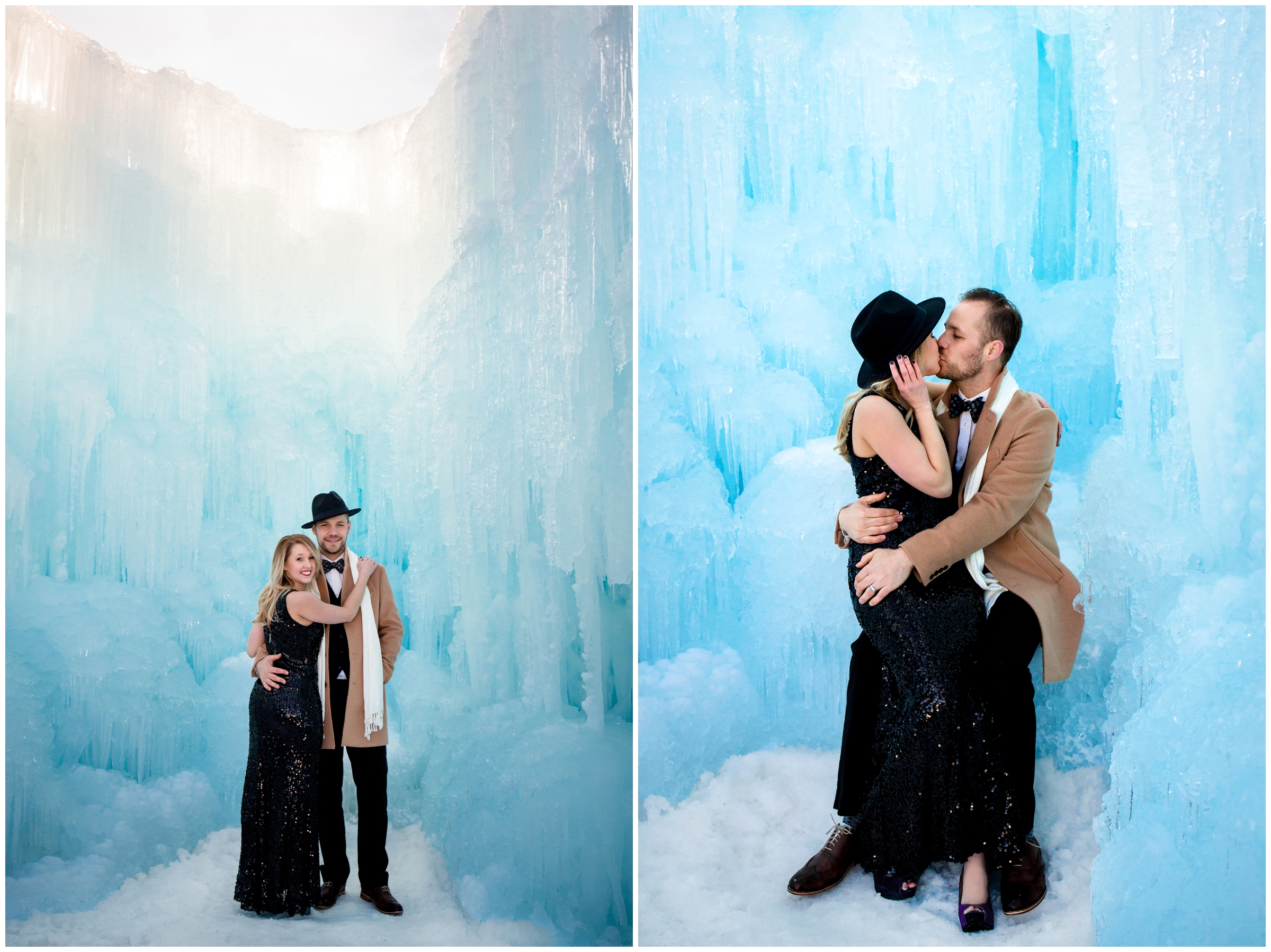 Breckenridge Colorado winter engagement photography at ice castles 