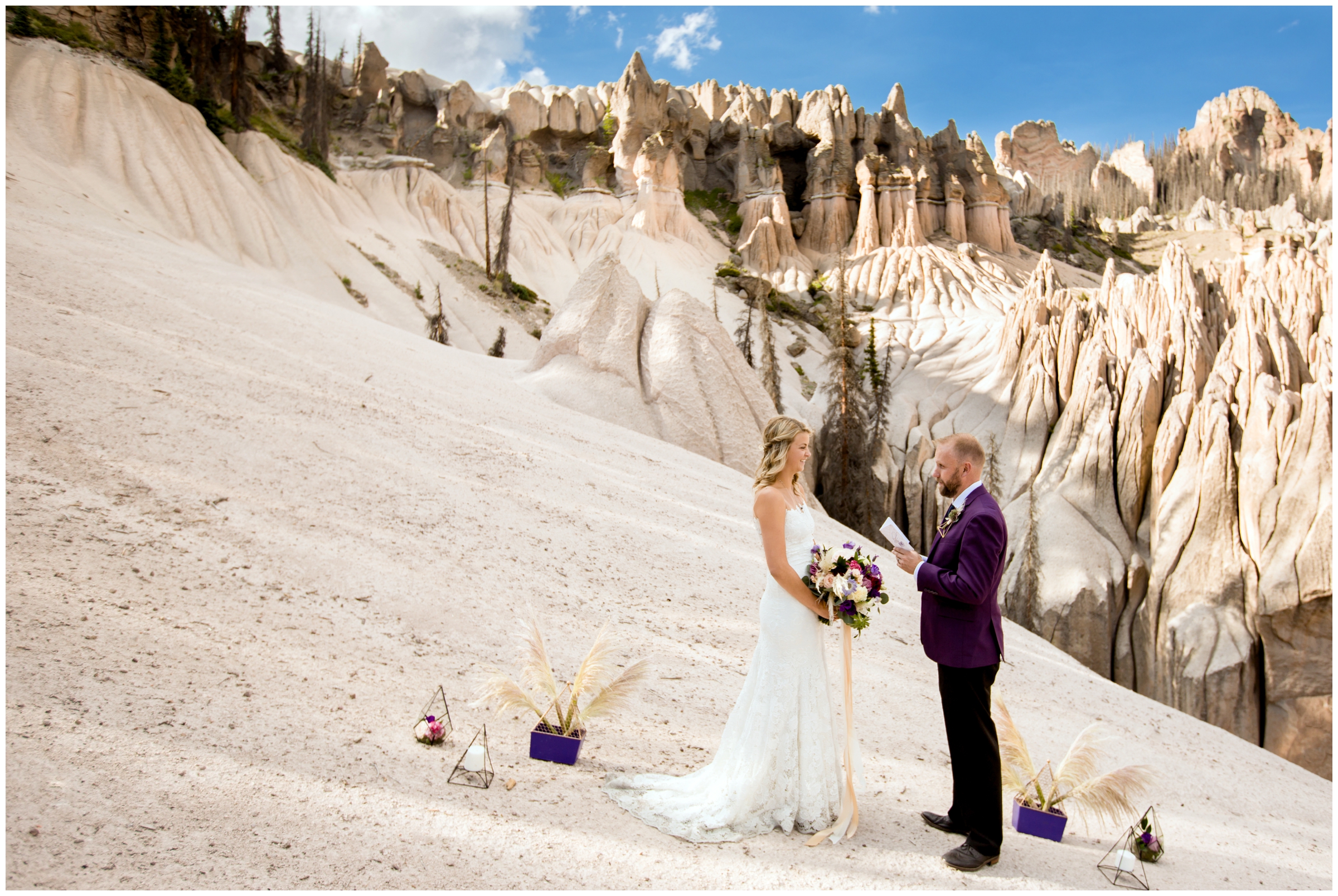 wedding ceremony at Southern Colorado intimate 4-wheeling elopement 