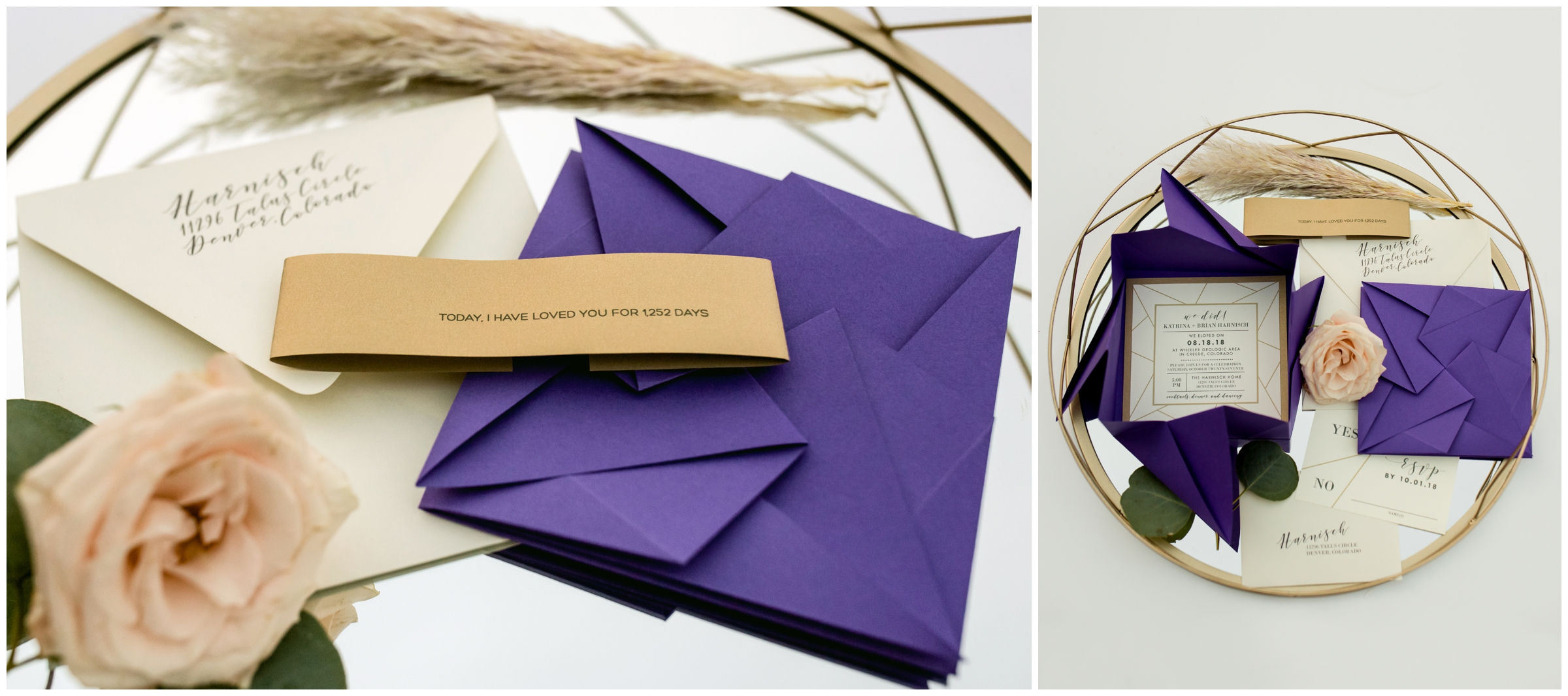 geometric wedding invitation by Tasha Rae Designs Denver Colorado 