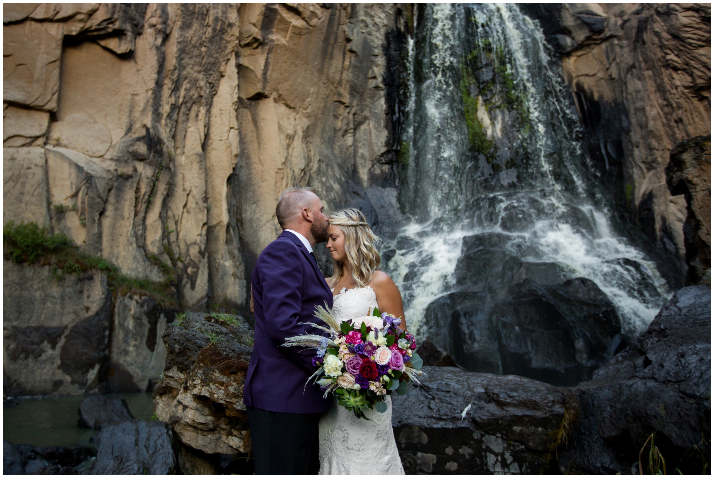 Colorado adventure elopement at a mountain waterfall in Creede 