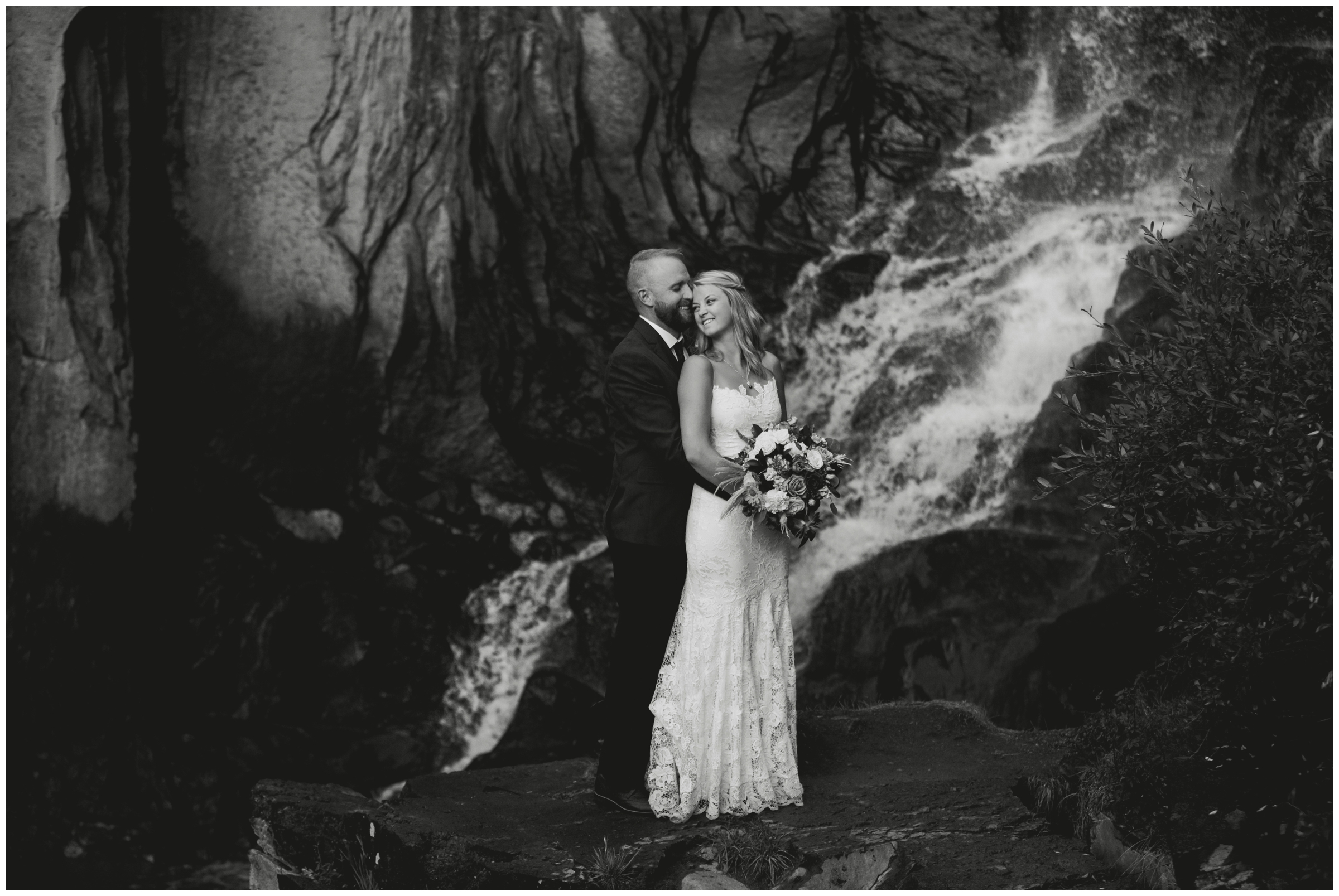 Colorado elopement photos by Breckenridge photographer Plum Pretty Photography. Adventure waterfall wedding inspiration in Creede, CO.