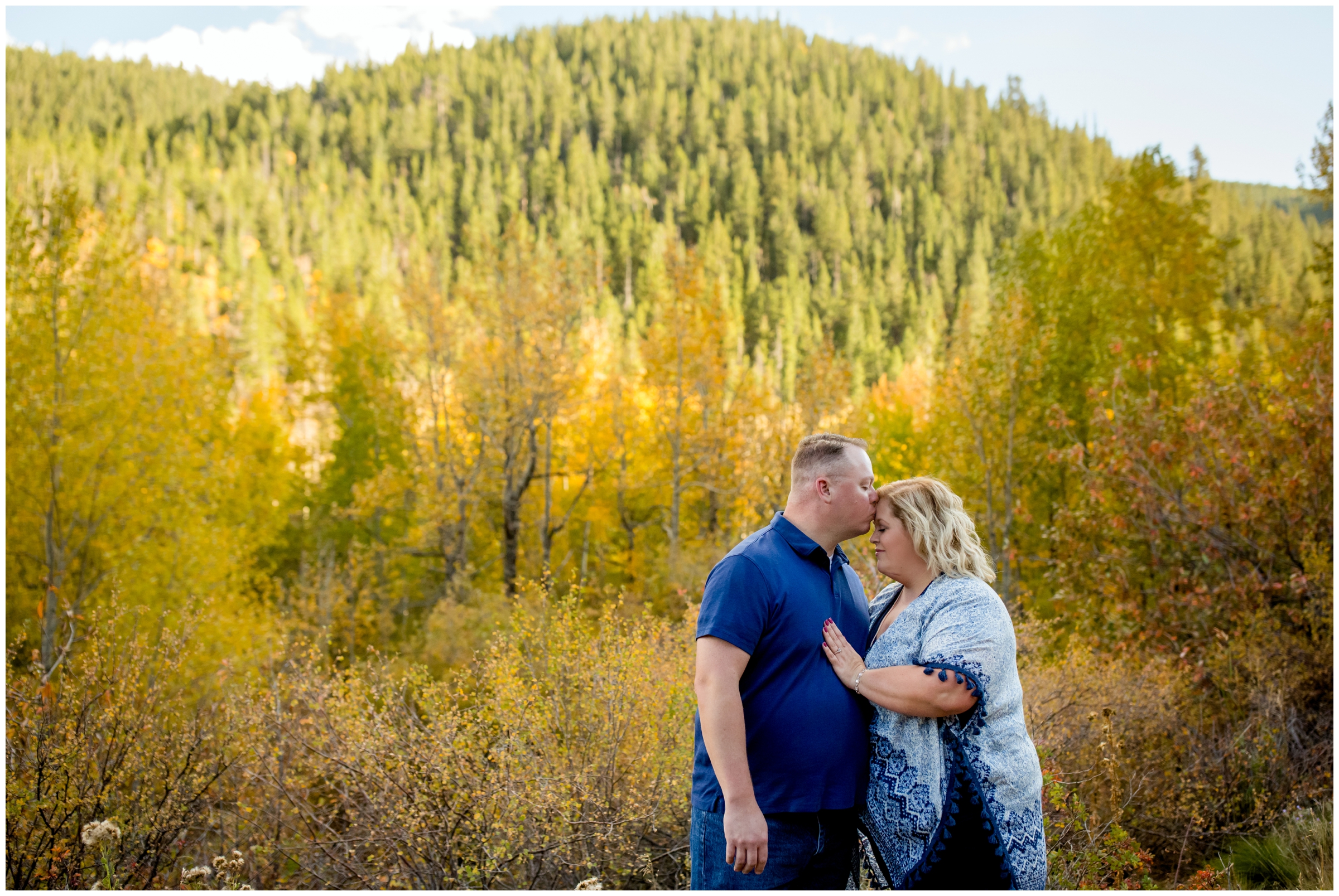 fall engagement portraits in Bailey Colorado