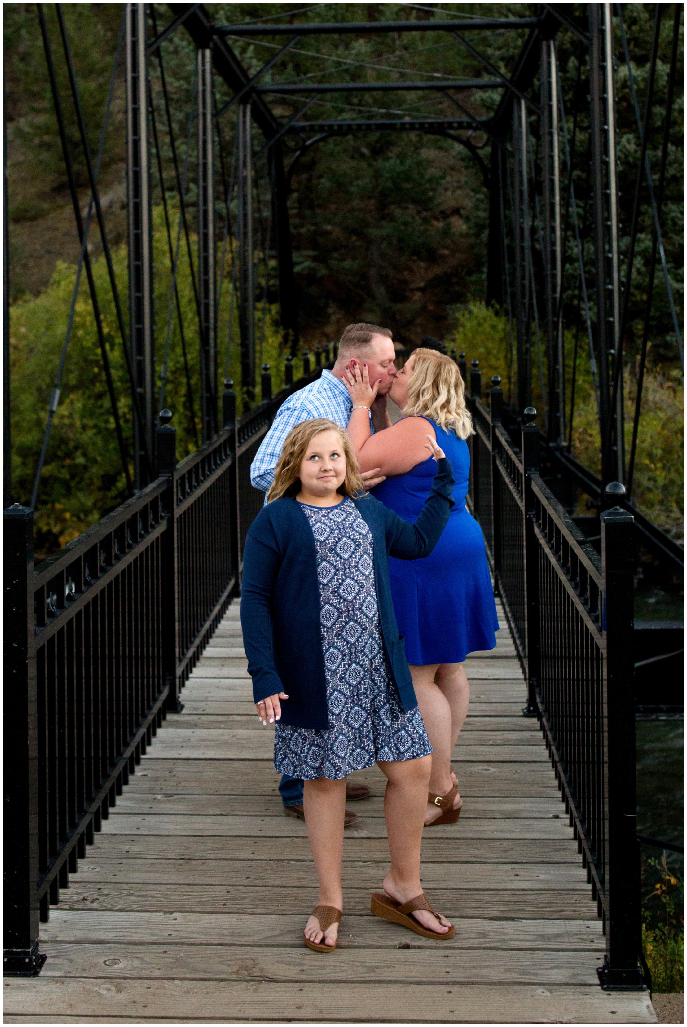 Bailey Colorado family photos on a bridge 