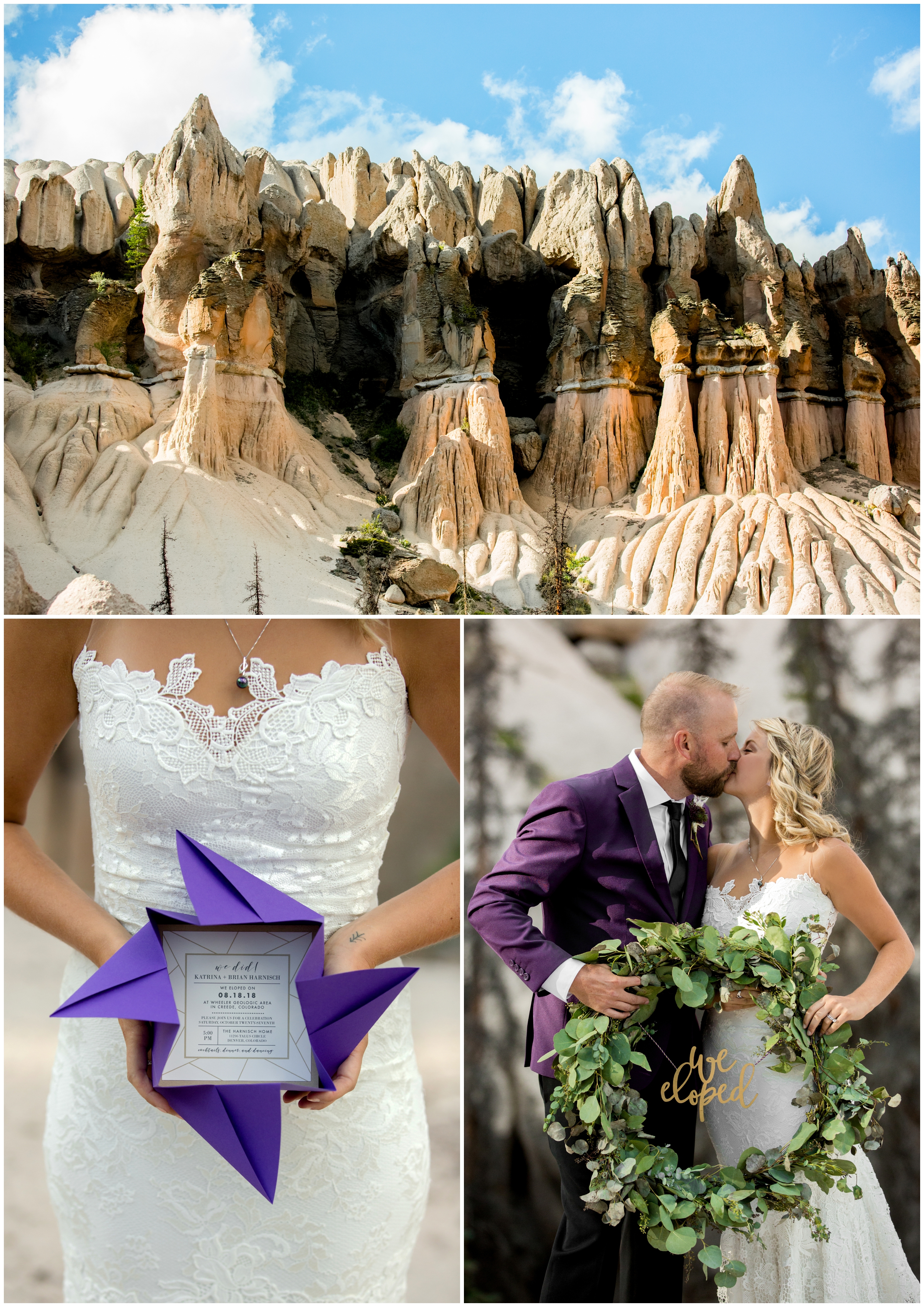 geometric themed Colorado wedding elopement inspiration 