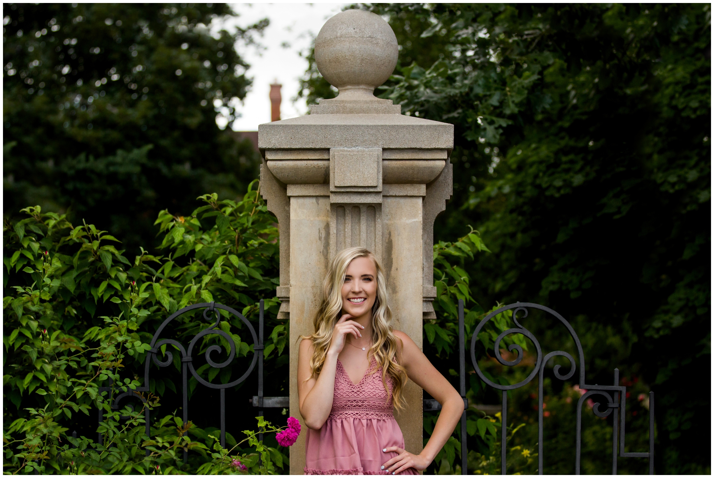 Erie Colorado senior pictures in a Longmont garden 