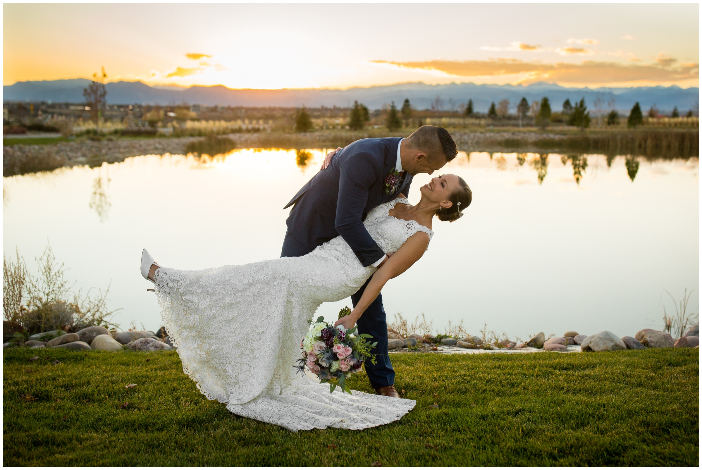 Erie Colorado wedding photos at Colliers Hill Amenity Center by photographer Plum Pretty Photography. Intimate family-only wedding inspiration in CO.