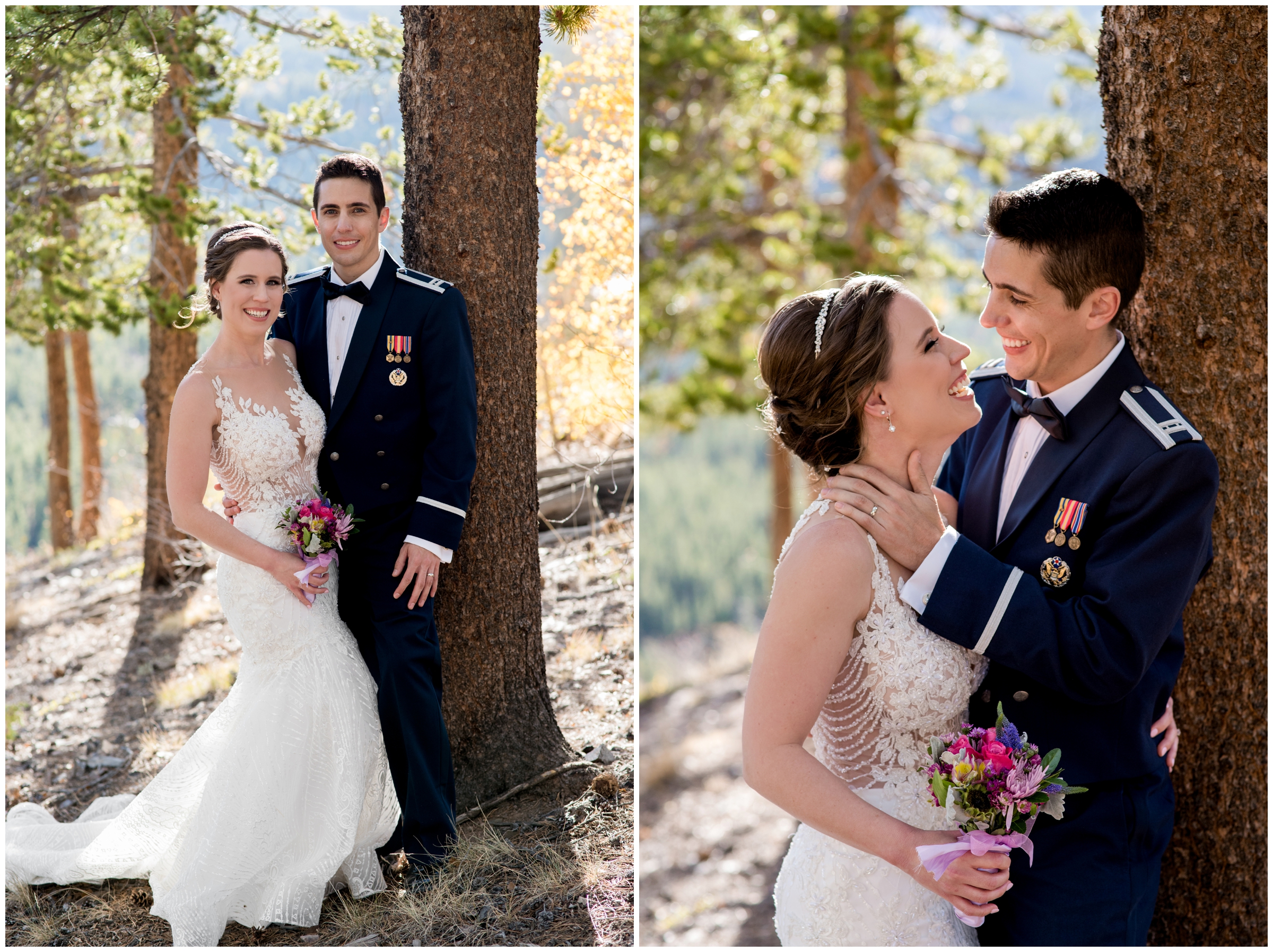 Lodge at Breckenridge Colorado wedding pictures during fall mountain wedding 